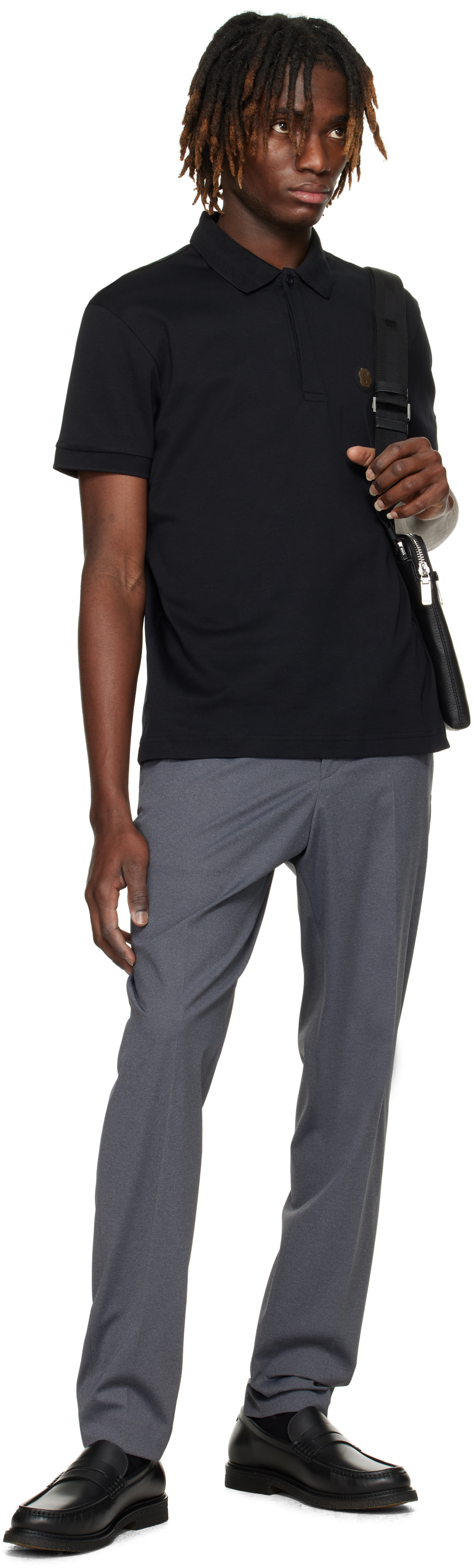 HUGO BOSS GRAY SLIM-FIT TROUSERS