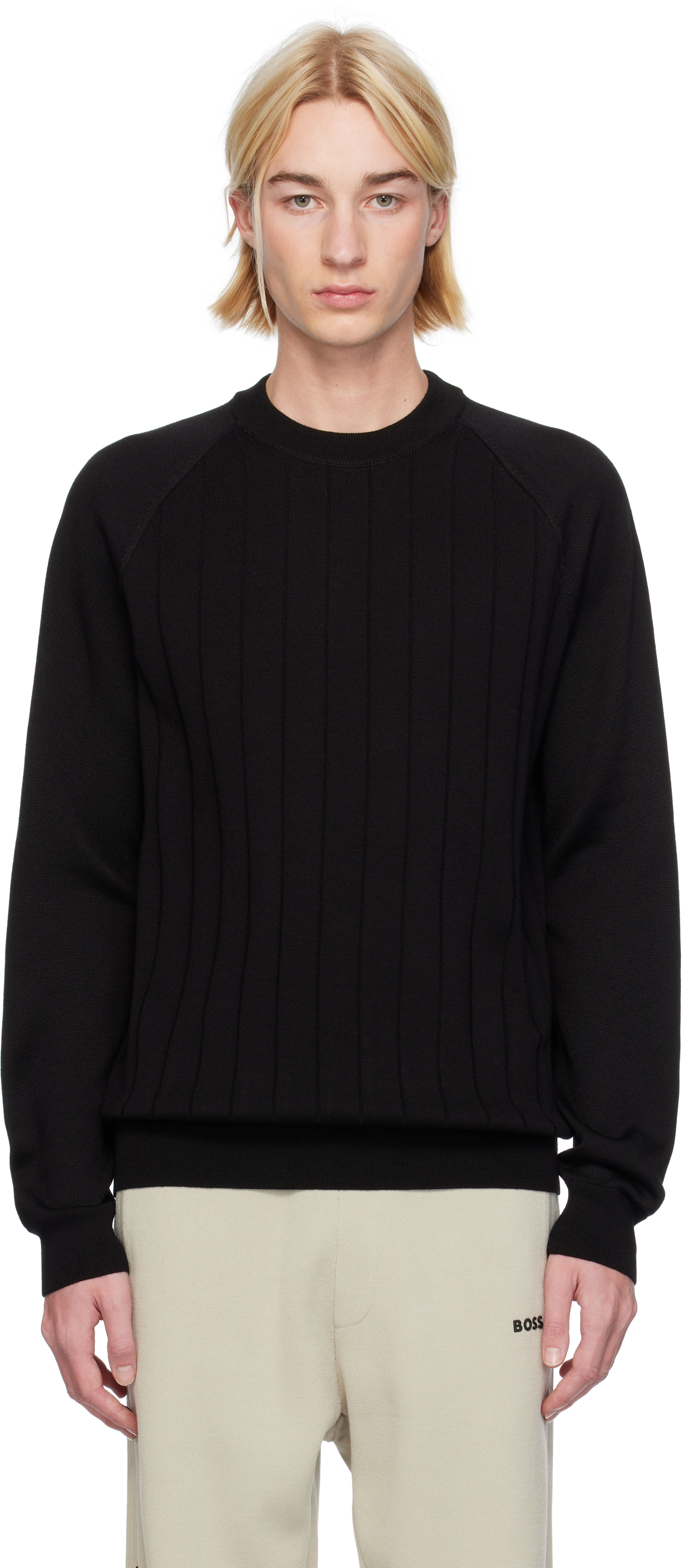 Black Stripe Knit Sweater