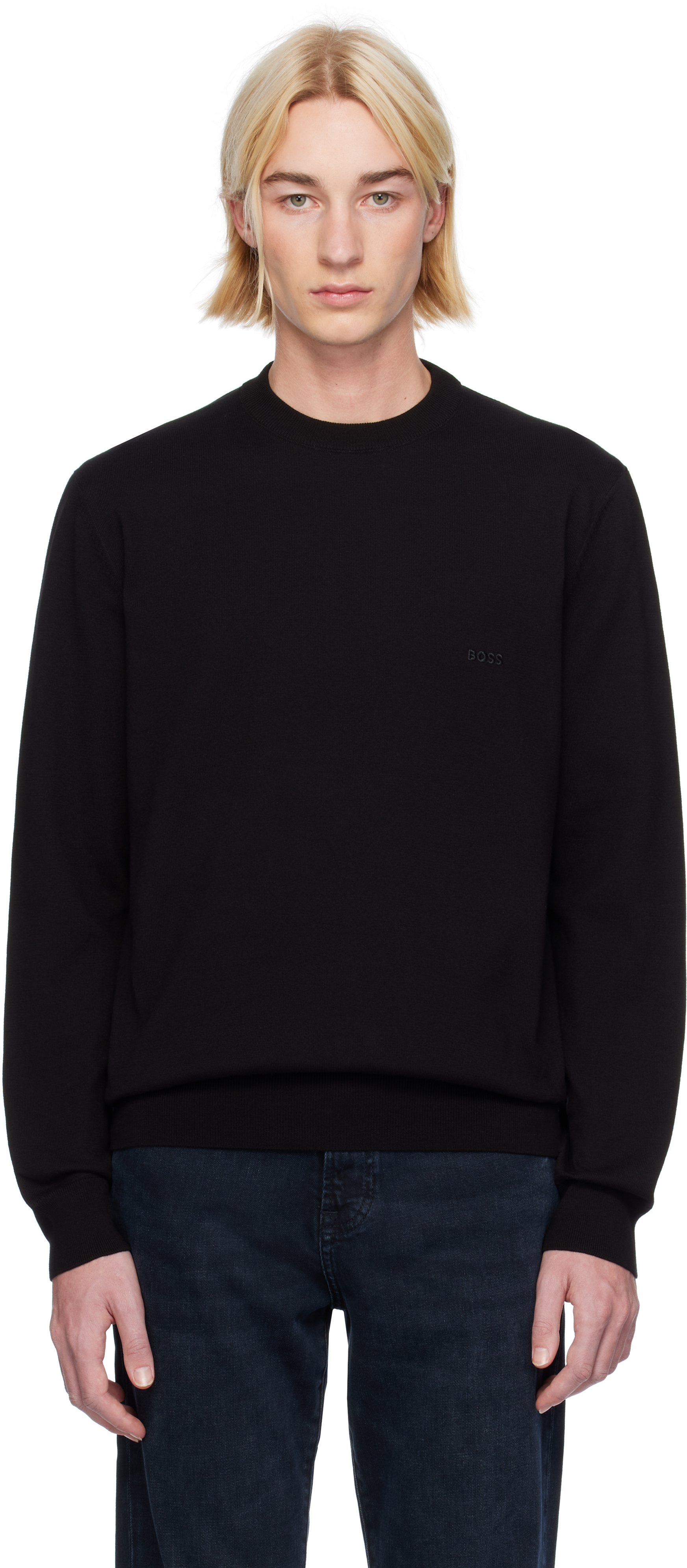 Black Logo-Embroidered Sweater