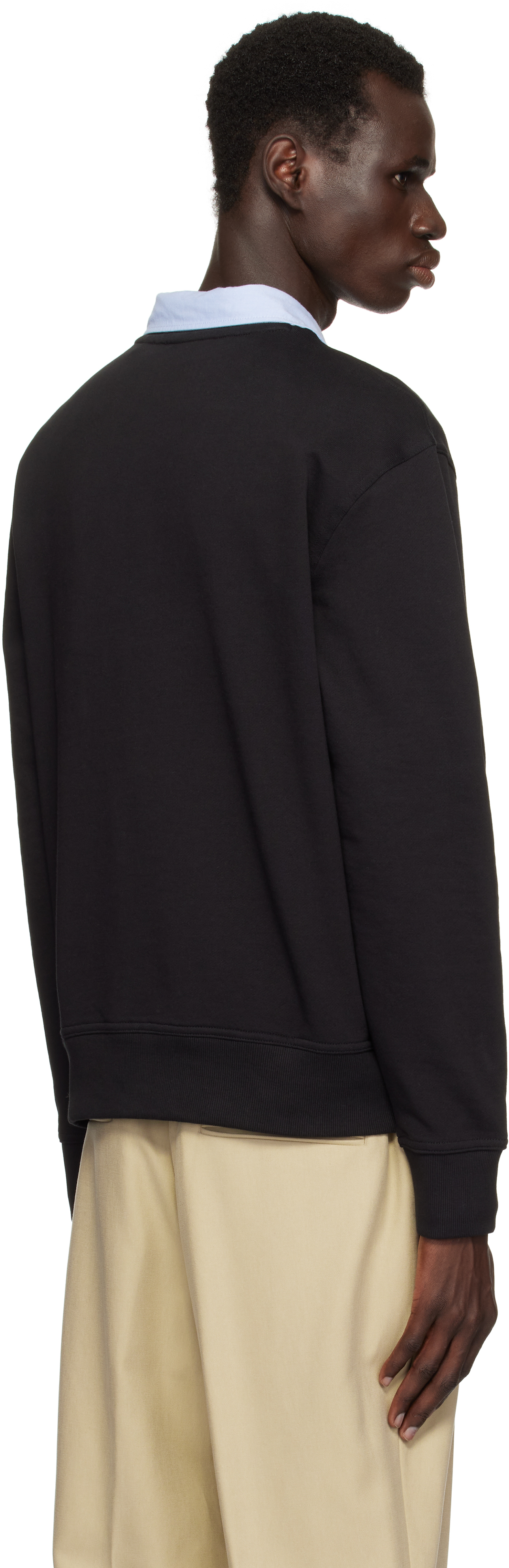 Hugo Boss Relaxed-fit Cotton-terry Sweatshirt With Rubber-print Logo In 001-black