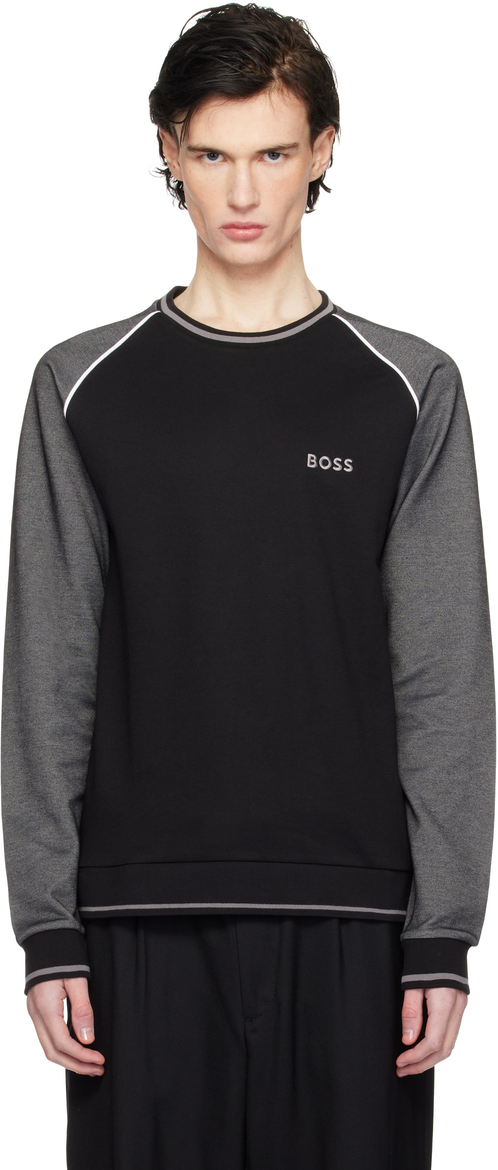 Black Raglan Sleeve Sweatshirt