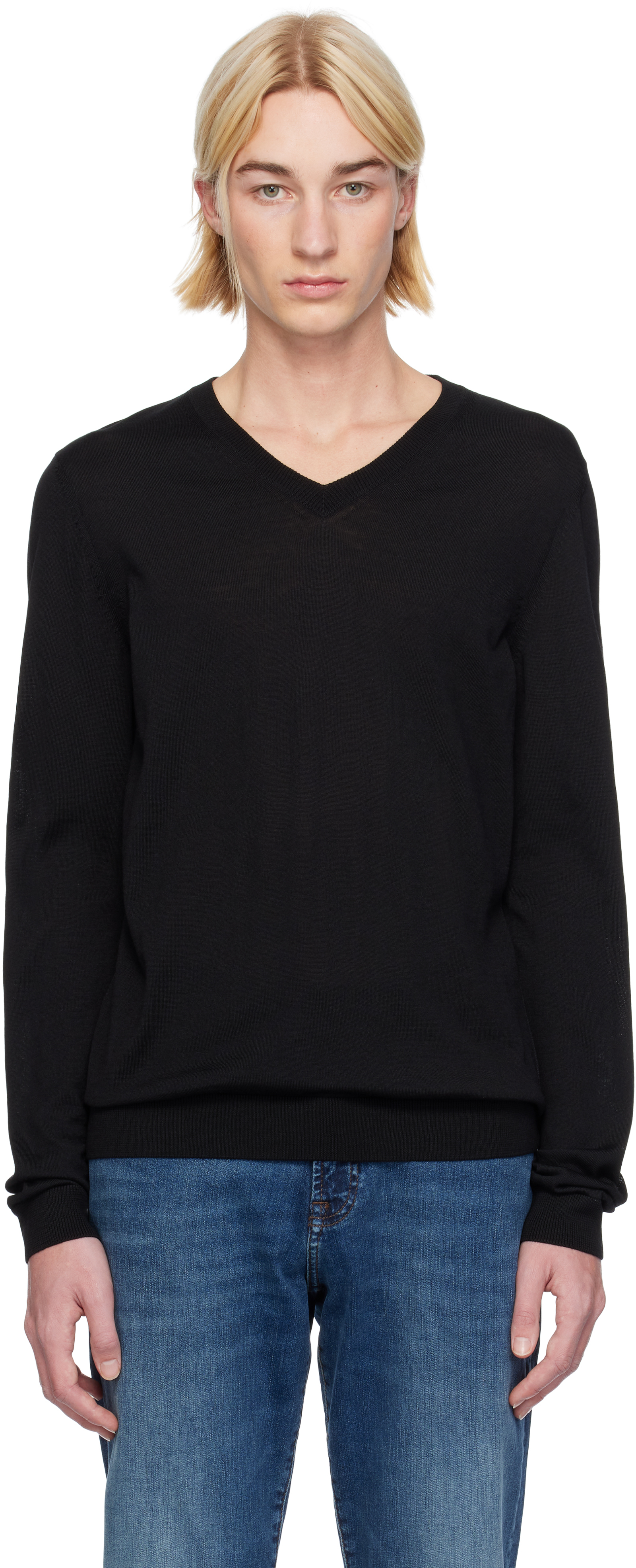 Black V-Neck Sweater