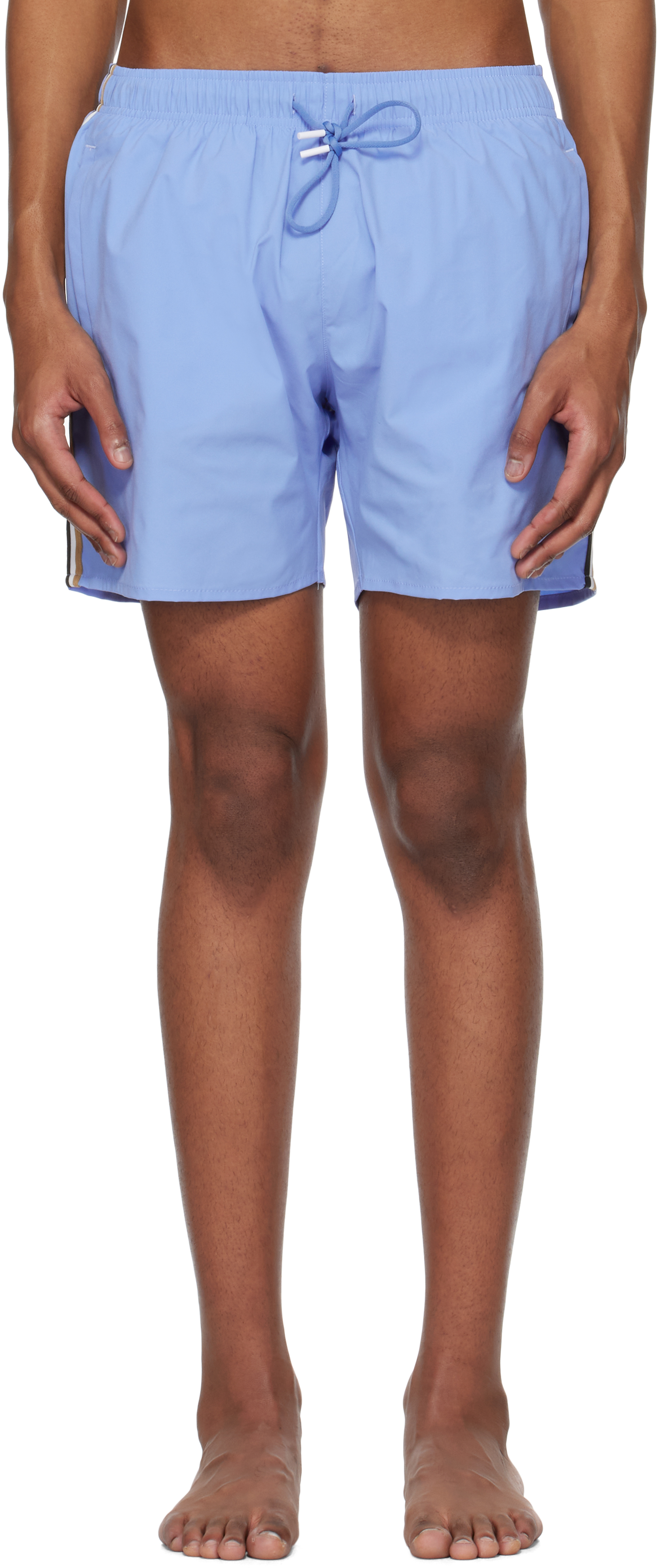 Blue Signature Stripe Swim Shorts