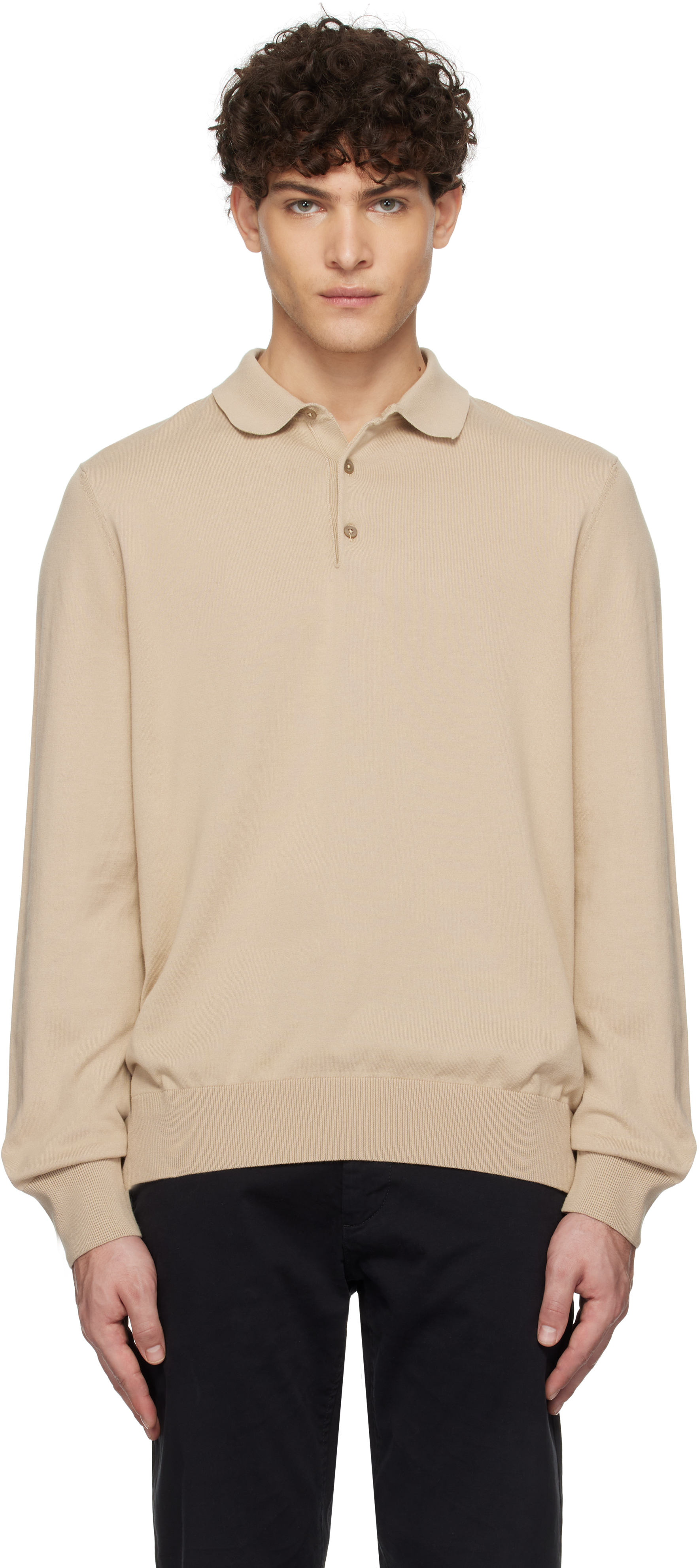 Beige Regular-Fit Polo