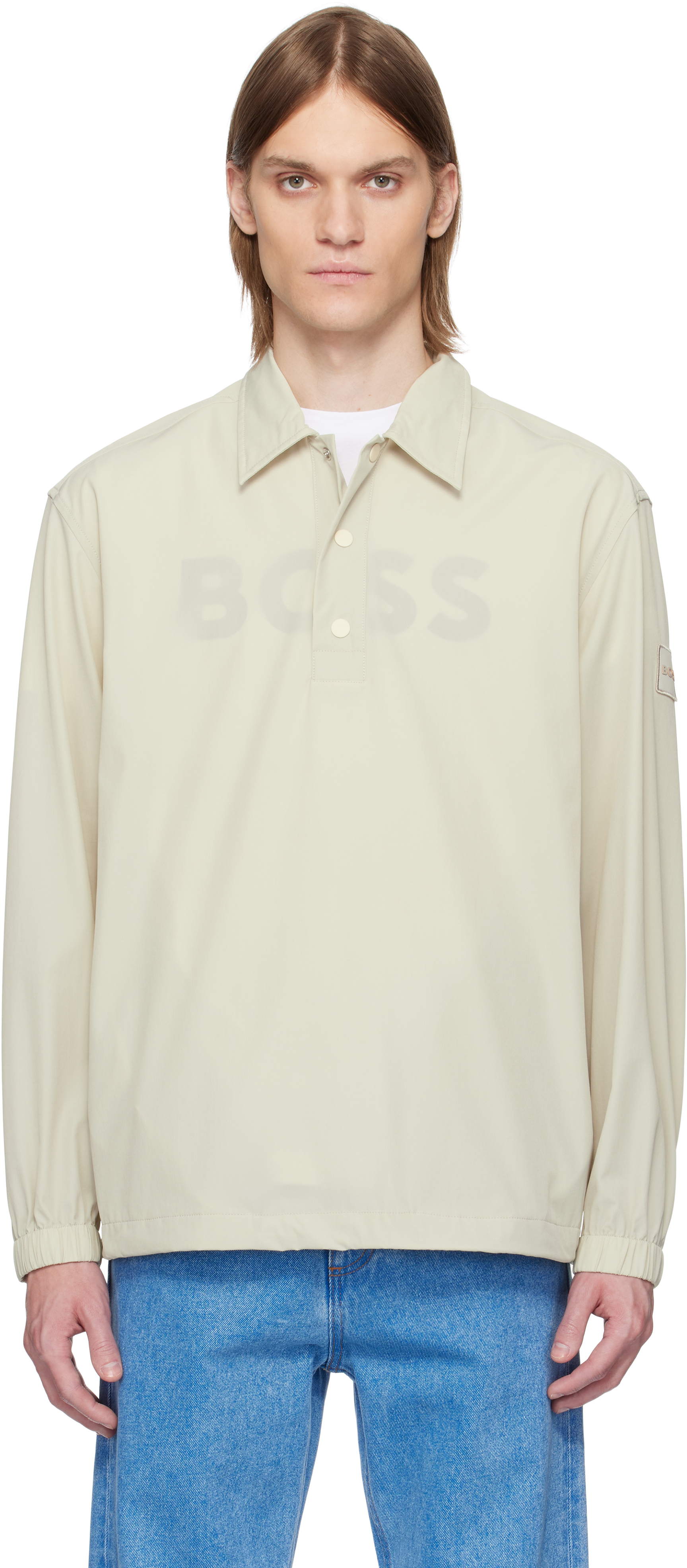 Beige Nylon Polo