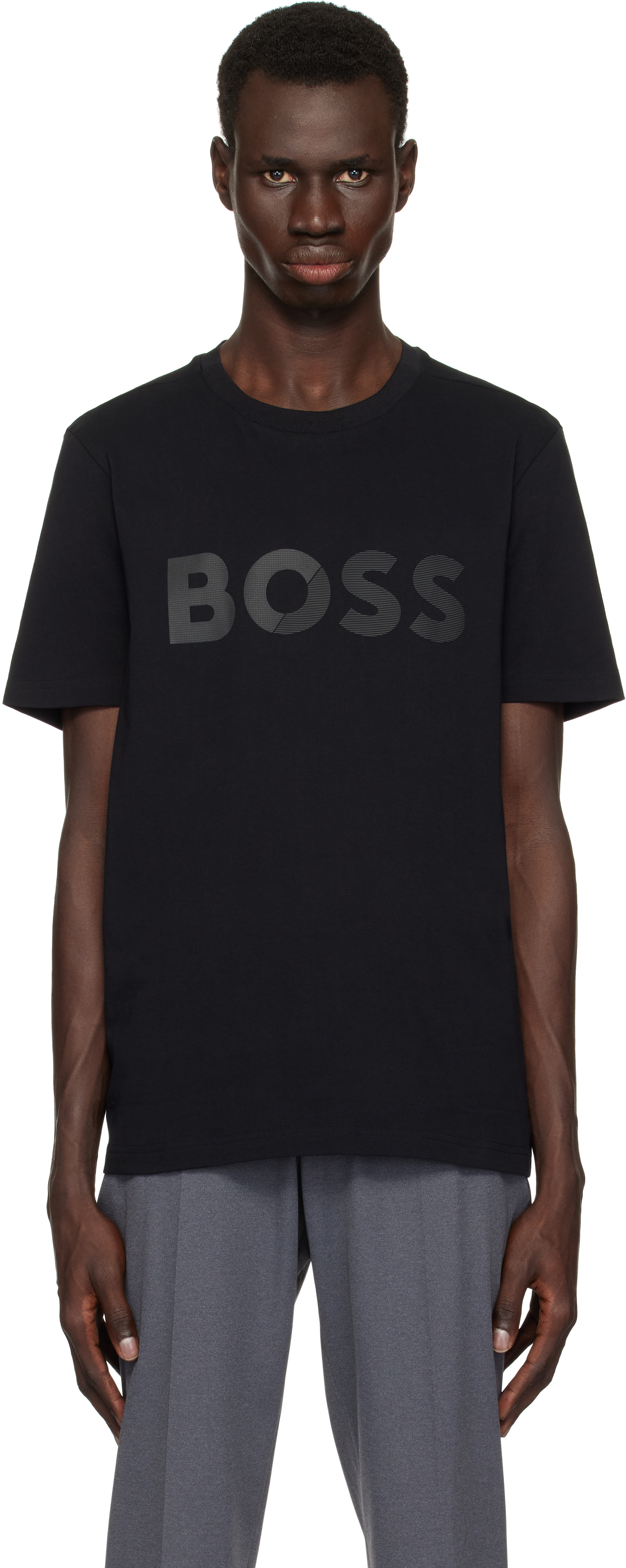 Black Cotton-Jersey Large Logo T-shirt