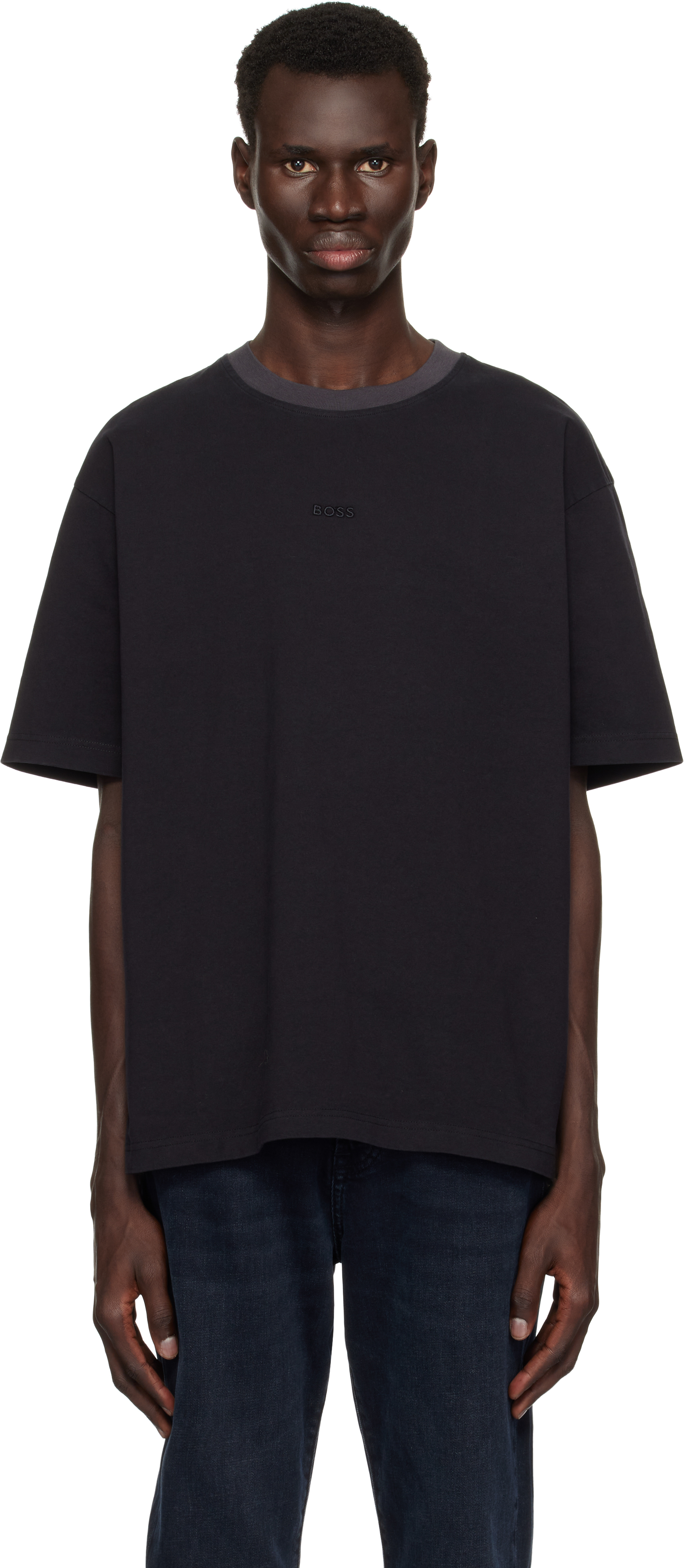 Black Embroidered Logo T-shirt