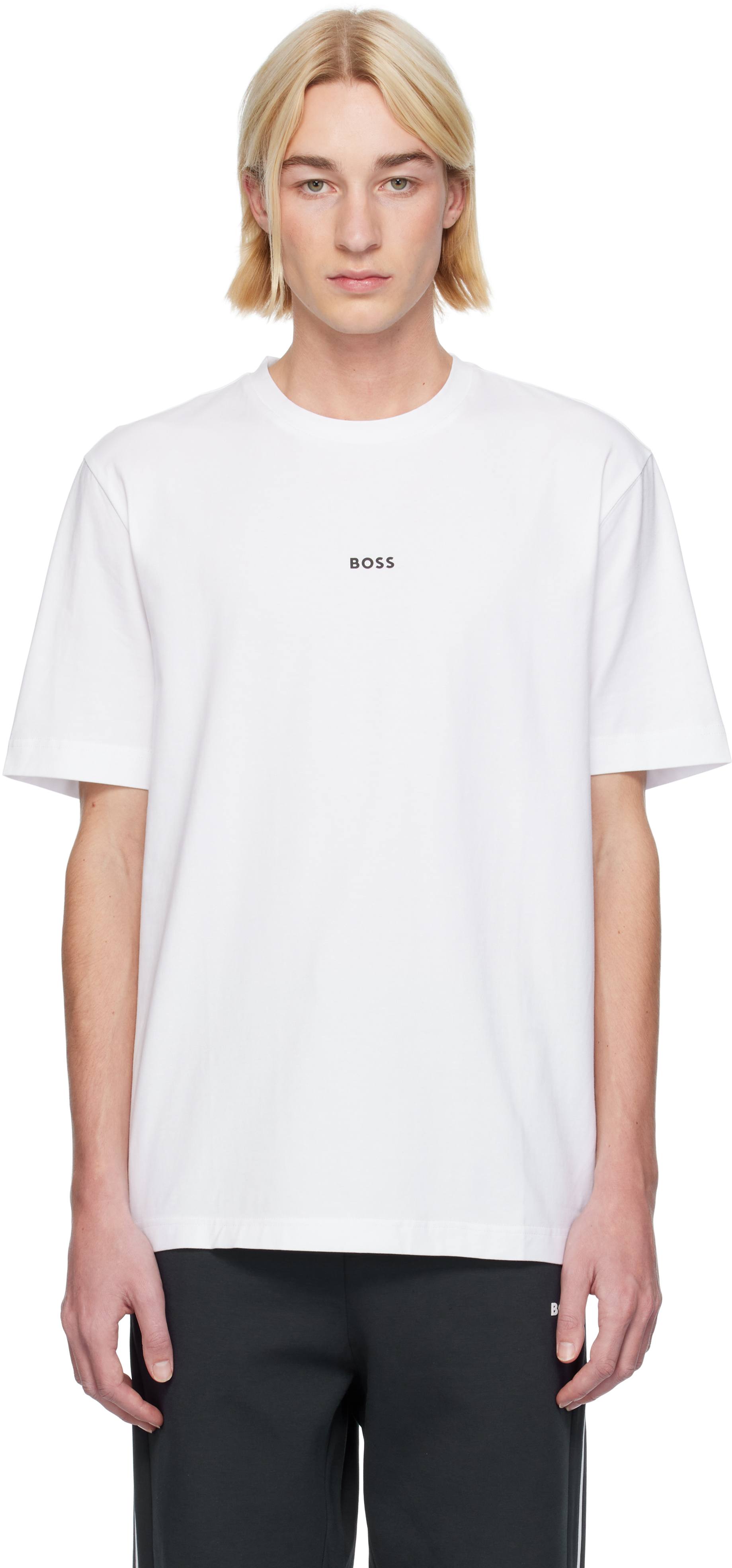 【関税込み】BOSS ホワイト リラックスフィット Tシャツ BOSS: ホワイト リラックスフィット Tシャツ | SSENSE 日本