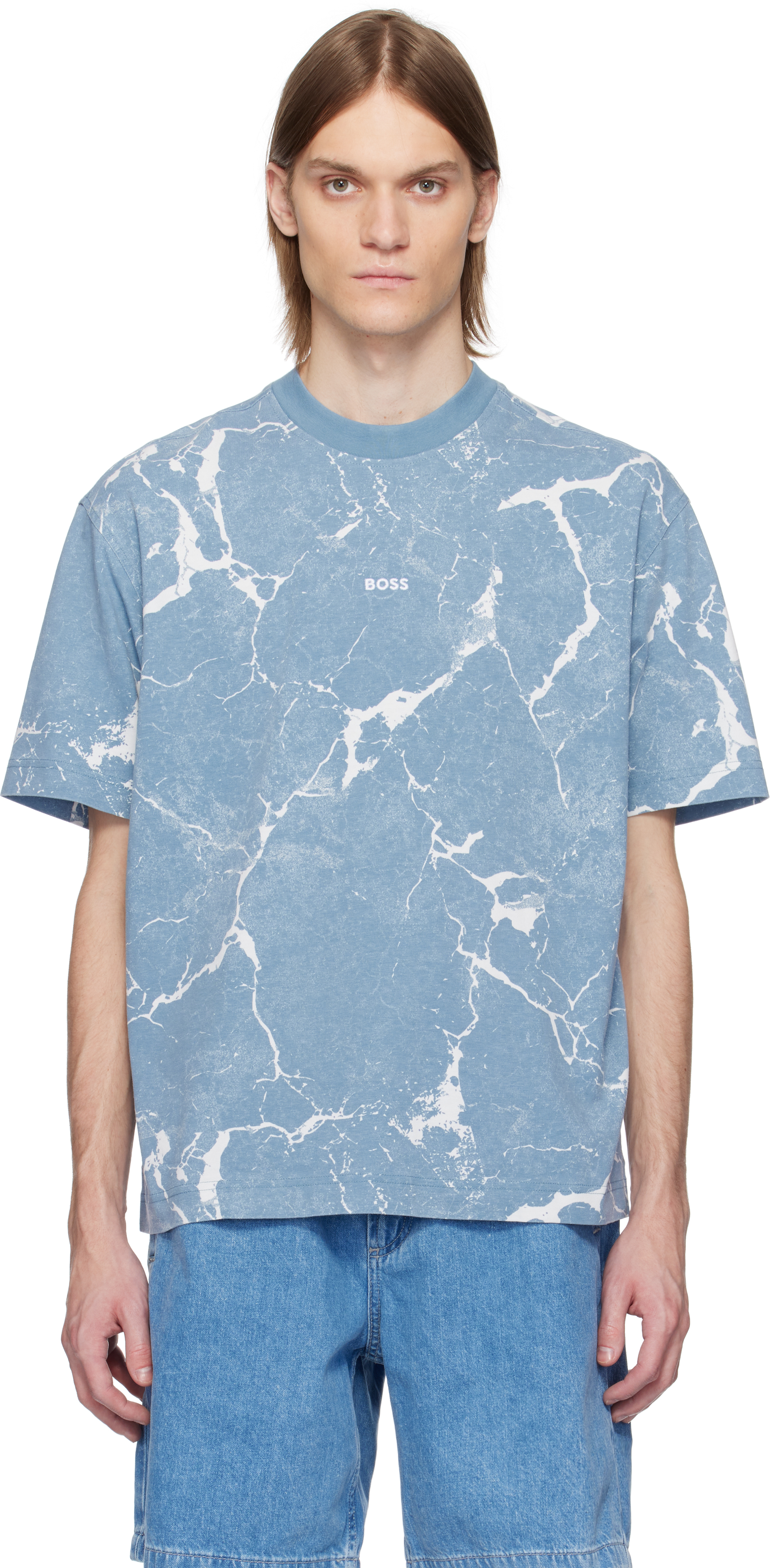 Blue All-Over Print T-shirt