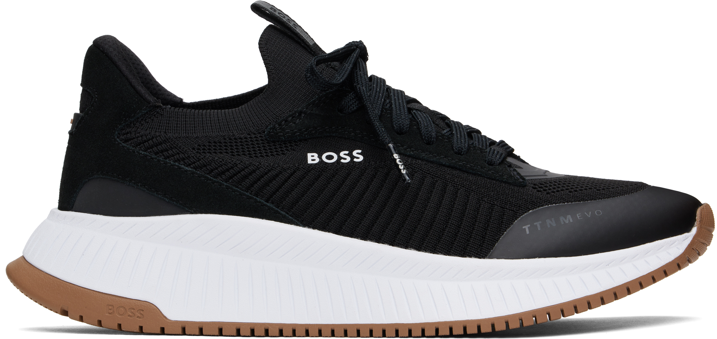 【関税込み】BOSS ブラック TTNM EVO ニットスニーカー BOSS: ブラック 'TTNM Evo' ニット スニーカー | SSENSE 日本