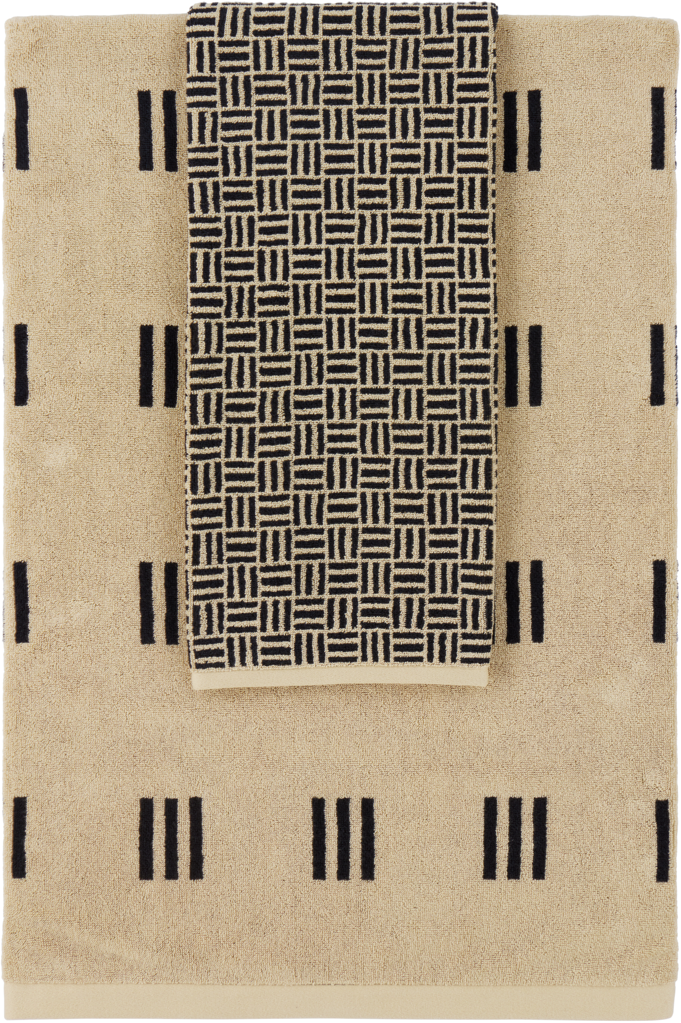 Baina Beige & Black Torrens Claremont Towel Set
