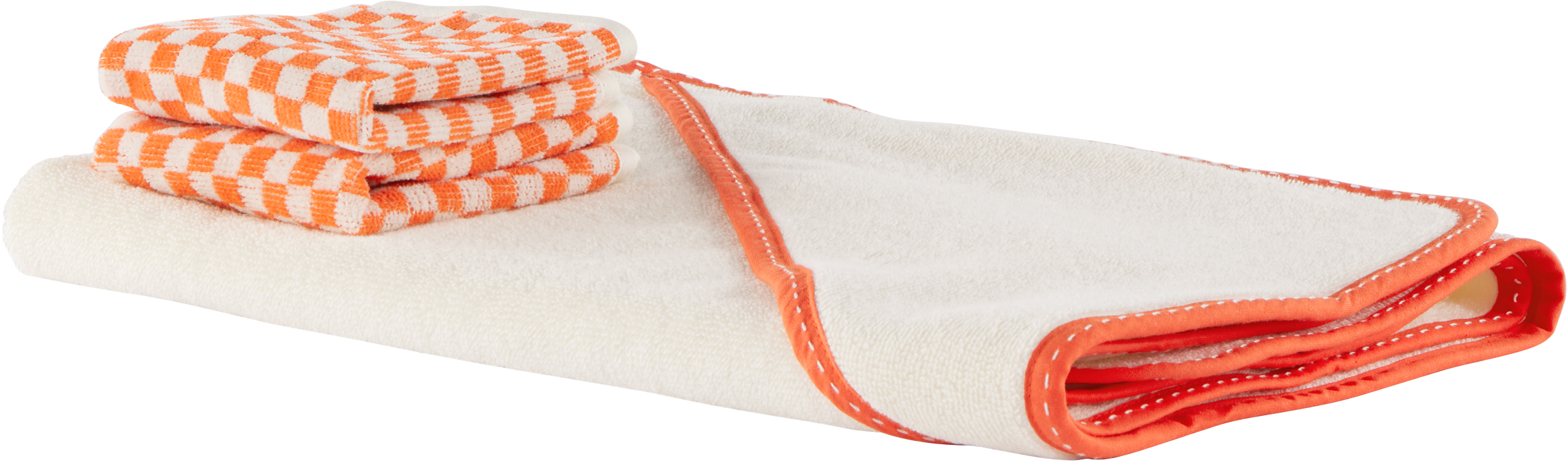 Baina White & Red Baby Towel Set