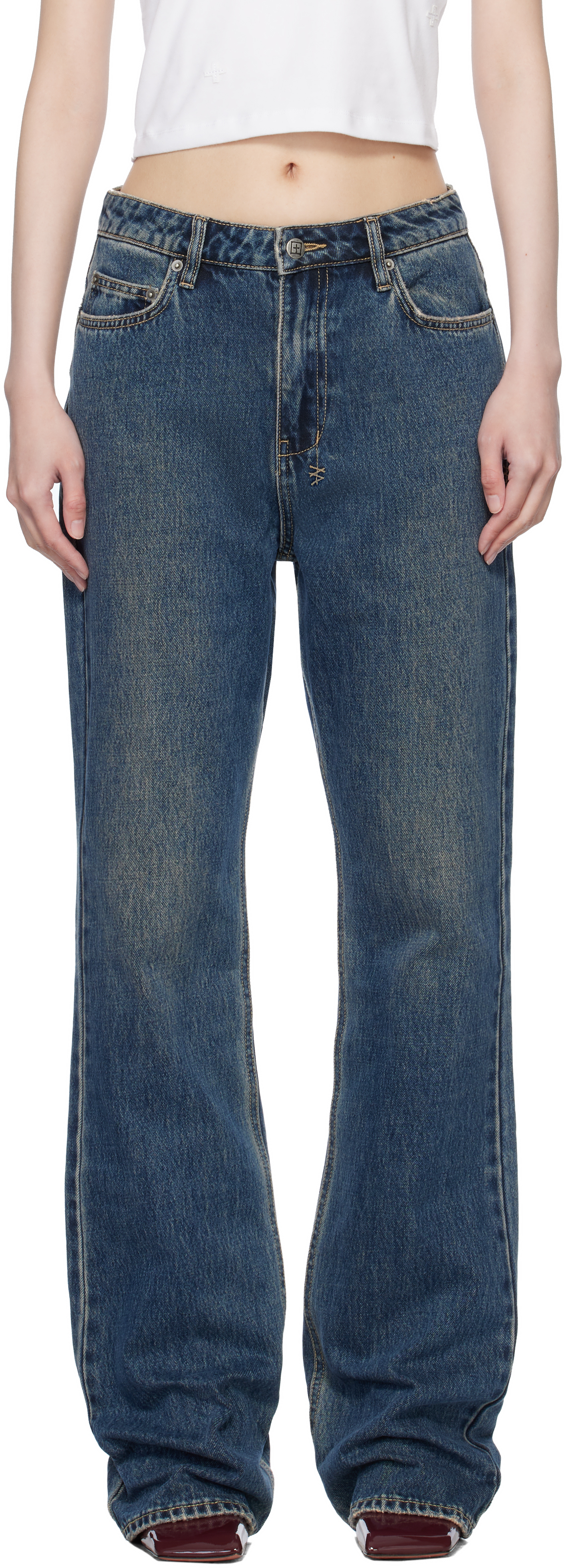 Ksubi Blue Soho Slouch Sandstorm Jeans In Denim