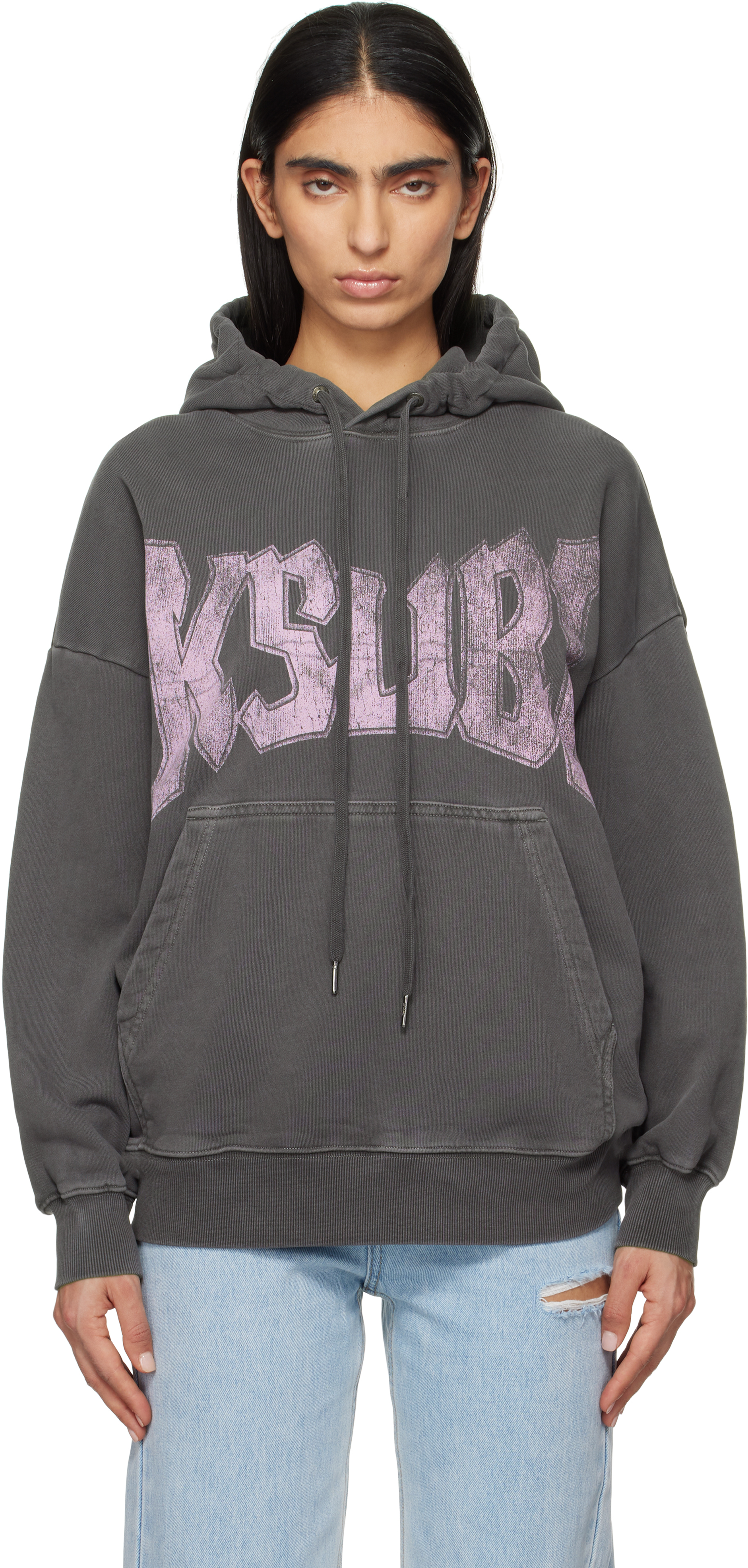 Ksubi Gray World Tour Oh G Hoodie In Charcoal