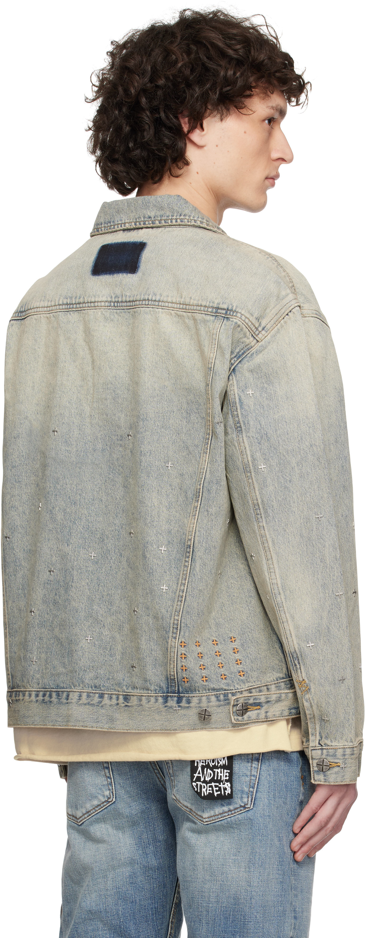 Ksubi Blue Oh G Stagelight Metalik Denim Jacket In Denim