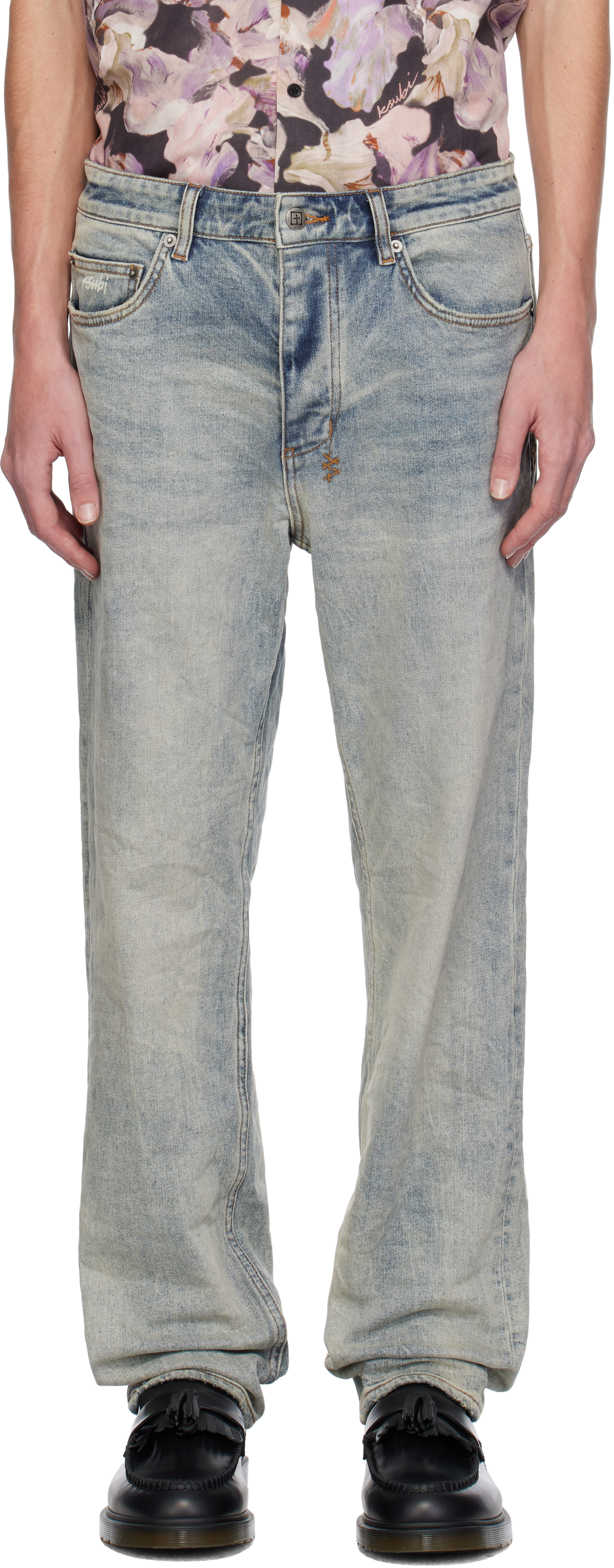 Shop Ksubi Blue Hazlow Stairway Jeans In Denim