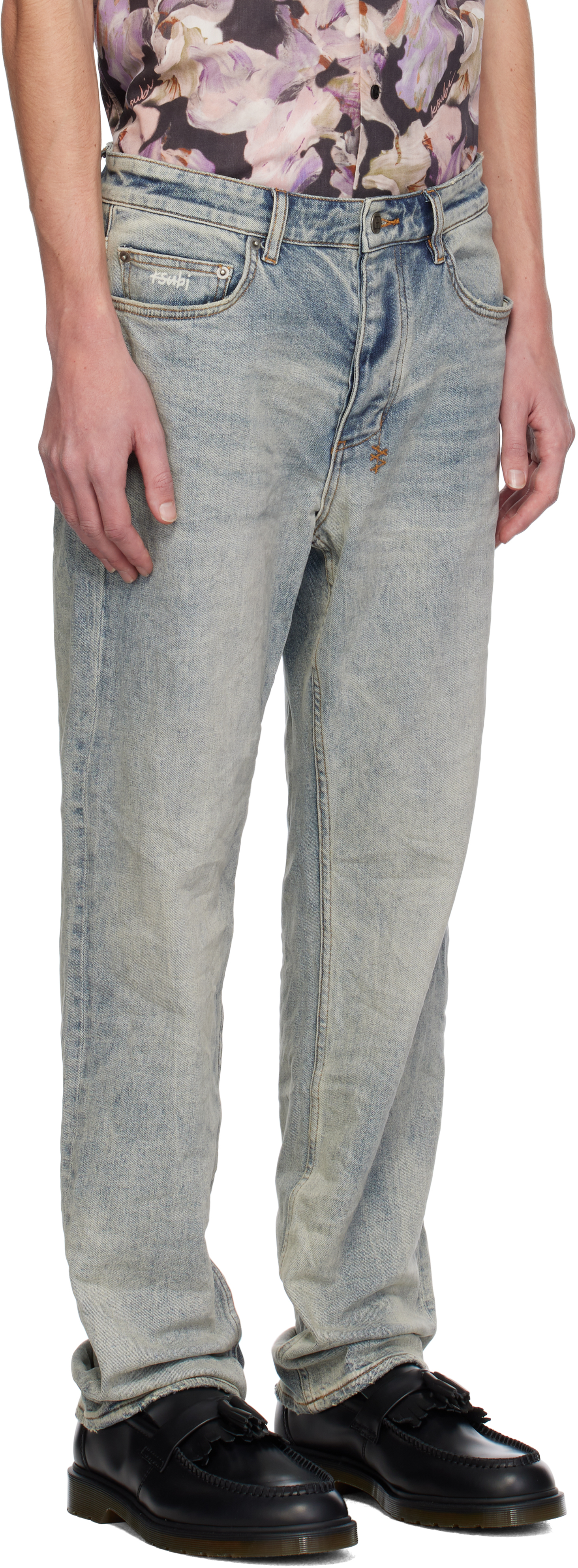 Shop Ksubi Blue Hazlow Stairway Jeans In Denim