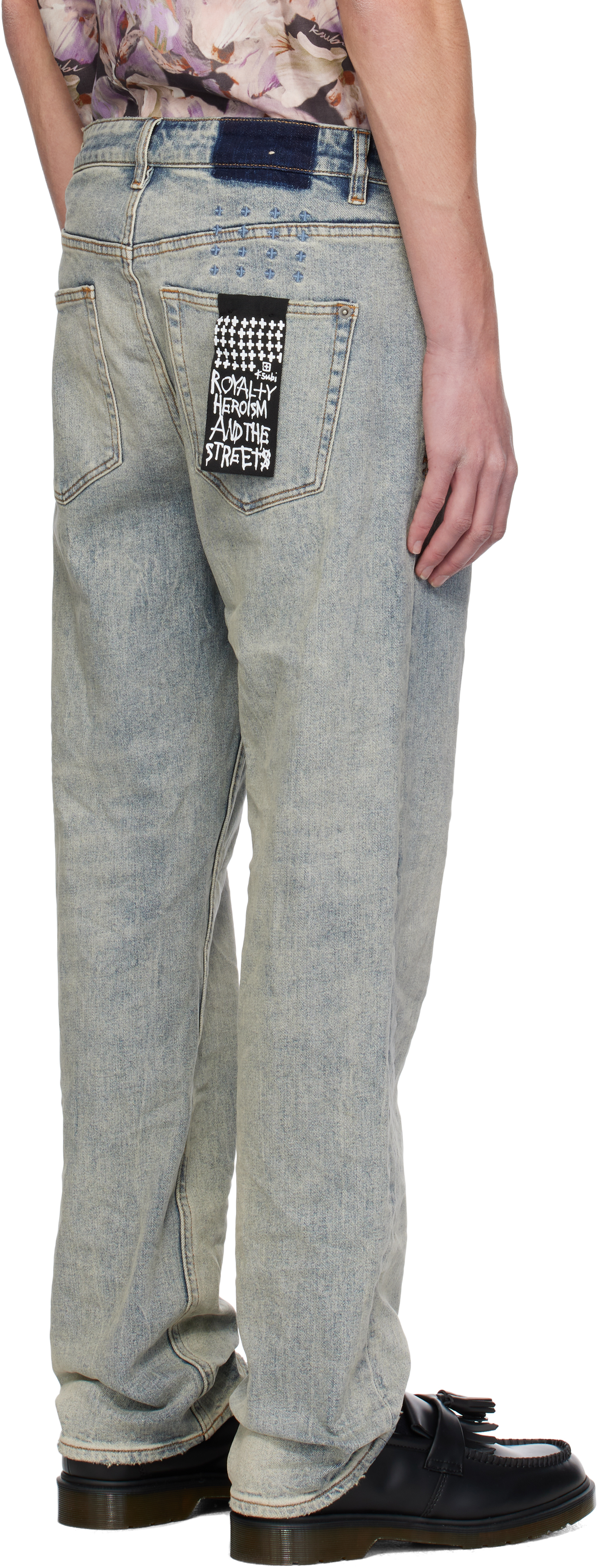 Shop Ksubi Blue Hazlow Stairway Jeans In Denim