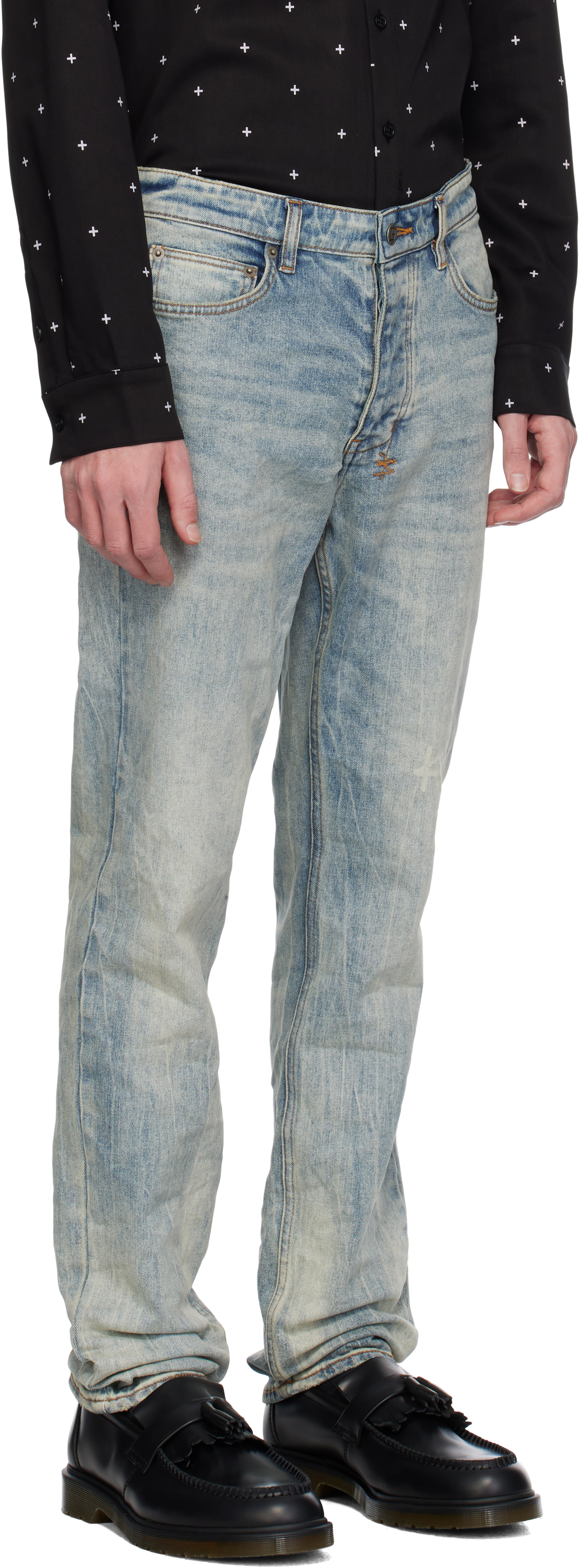 Shop Ksubi Blue Chitch Stairway Jeans In Denim