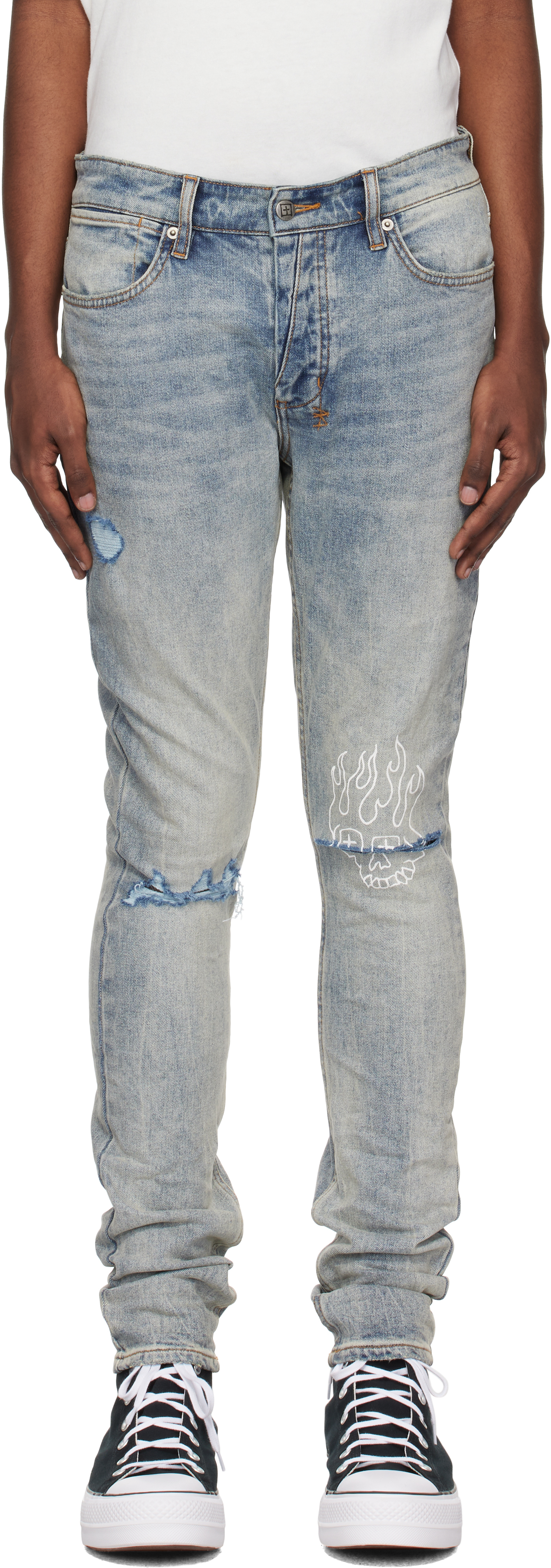 Shop Ksubi Blue Van Winkle Stairway Jeans In Denim