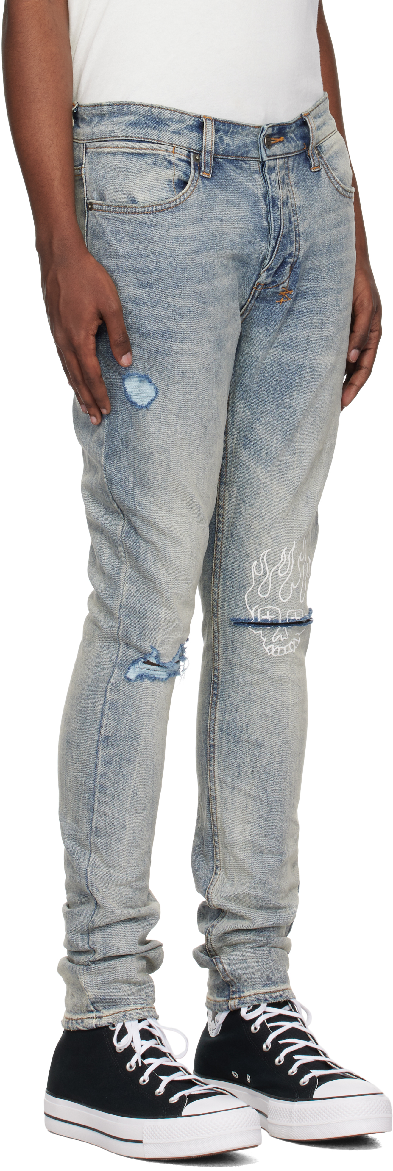 Shop Ksubi Blue Van Winkle Stairway Jeans In Denim