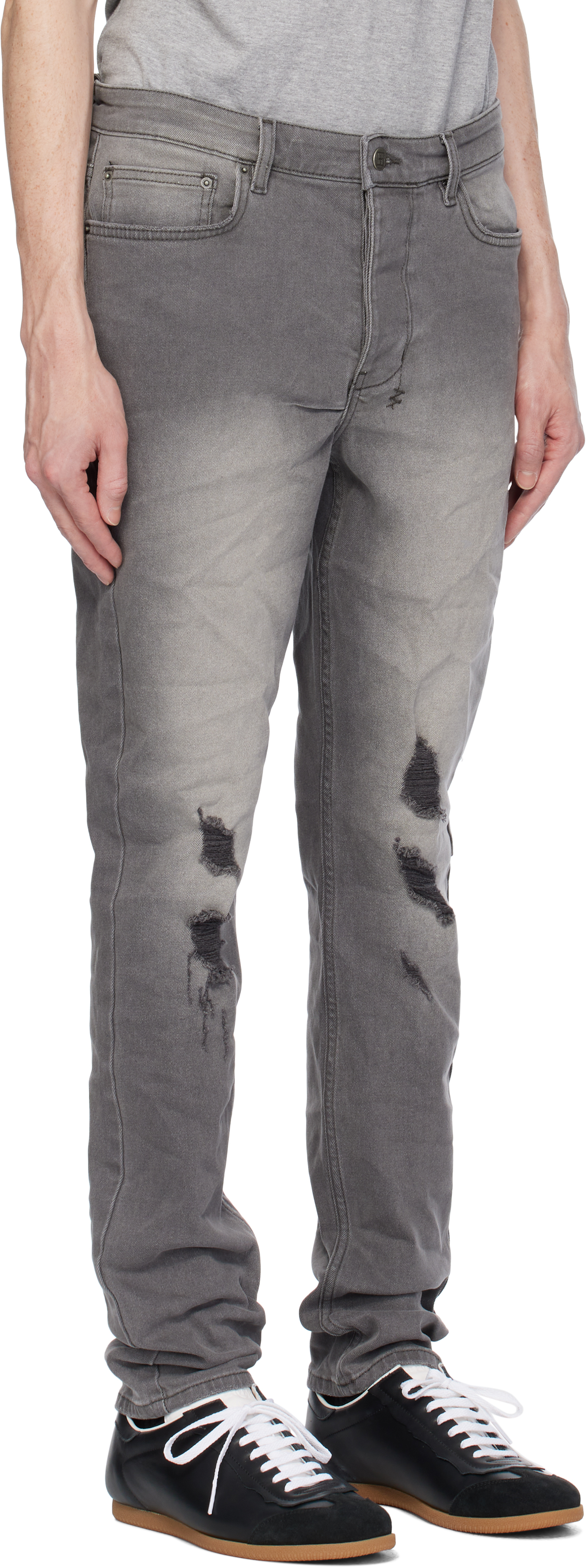 KSUBI GRAY CHITCH PRODIGY TRASHED JEANS