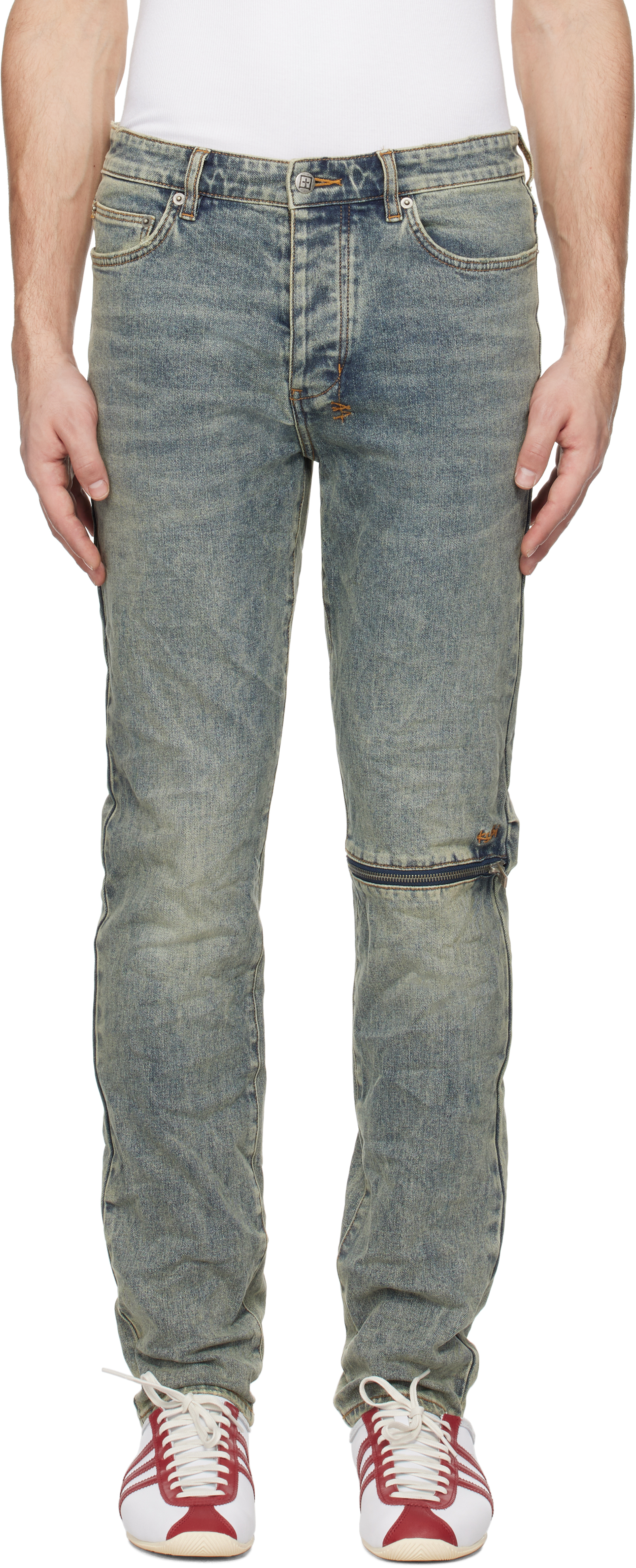 【関税込み】Ksubi ブルー Chitch Stage Dive Caged ジーンズ Blue Chitch Stage Dive Caged Jeans by Ksubi on Sale