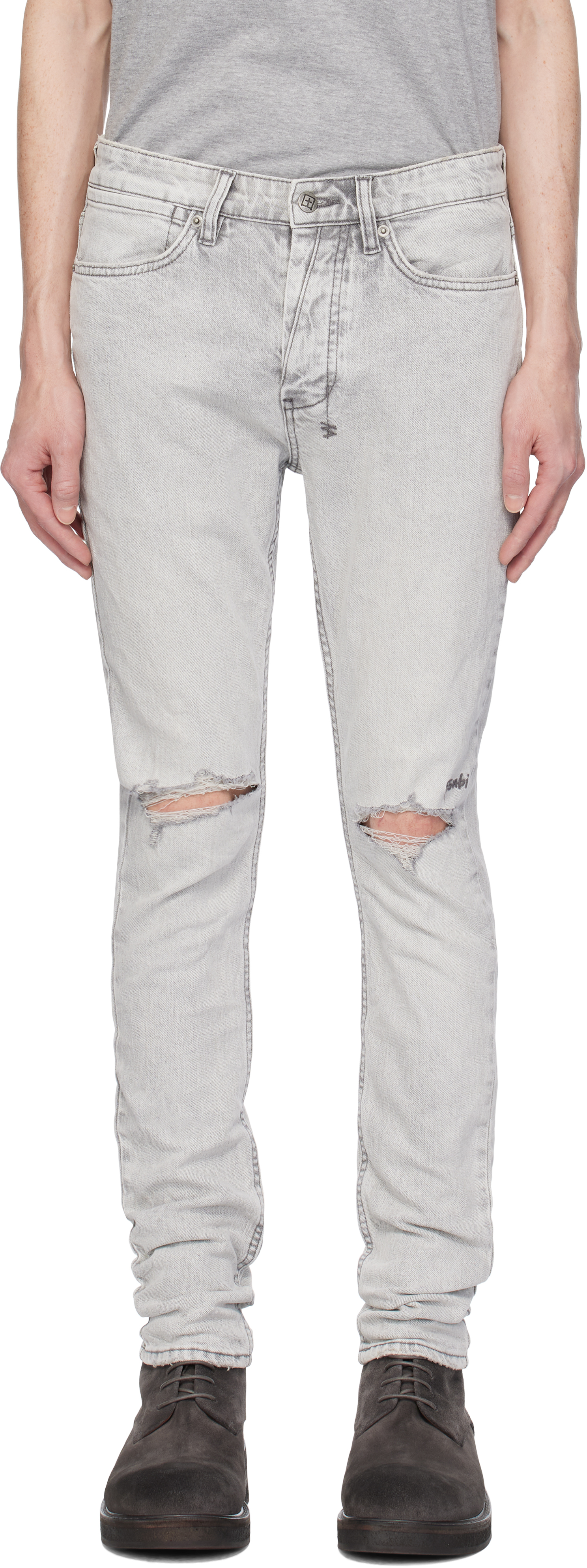 Gray Van Winkle White Snow Jeans