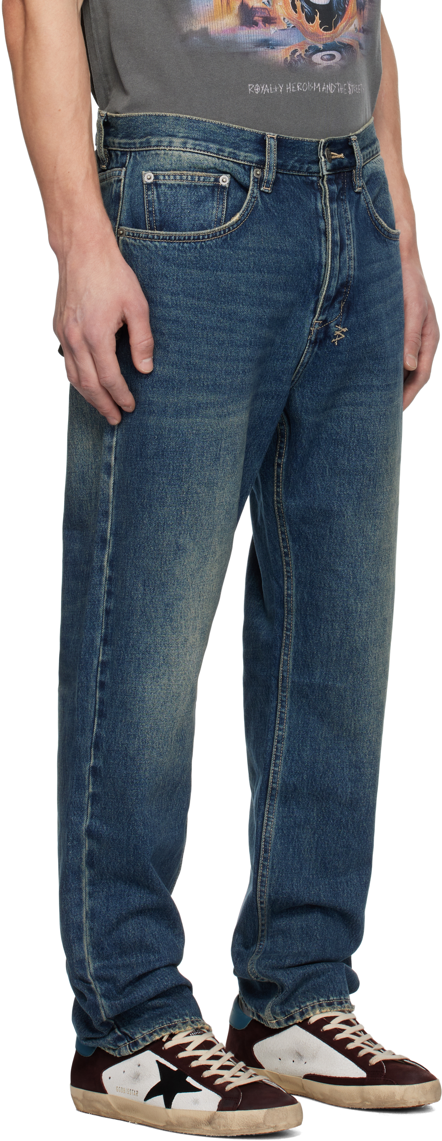 Shop Ksubi Blue Anti K Gasoline Jeans In Denim