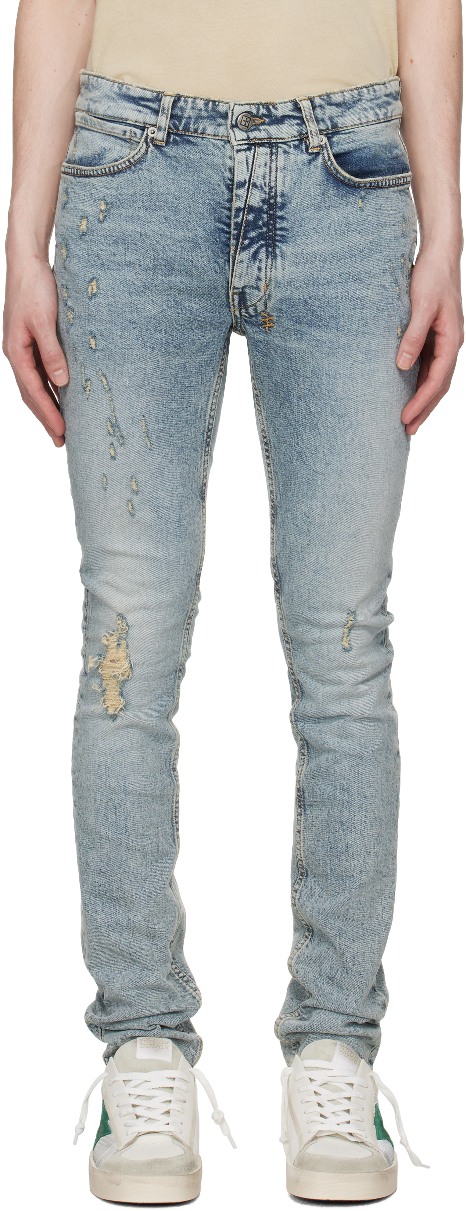 Shop Ksubi Blue Van Winkle Jeans In Denim