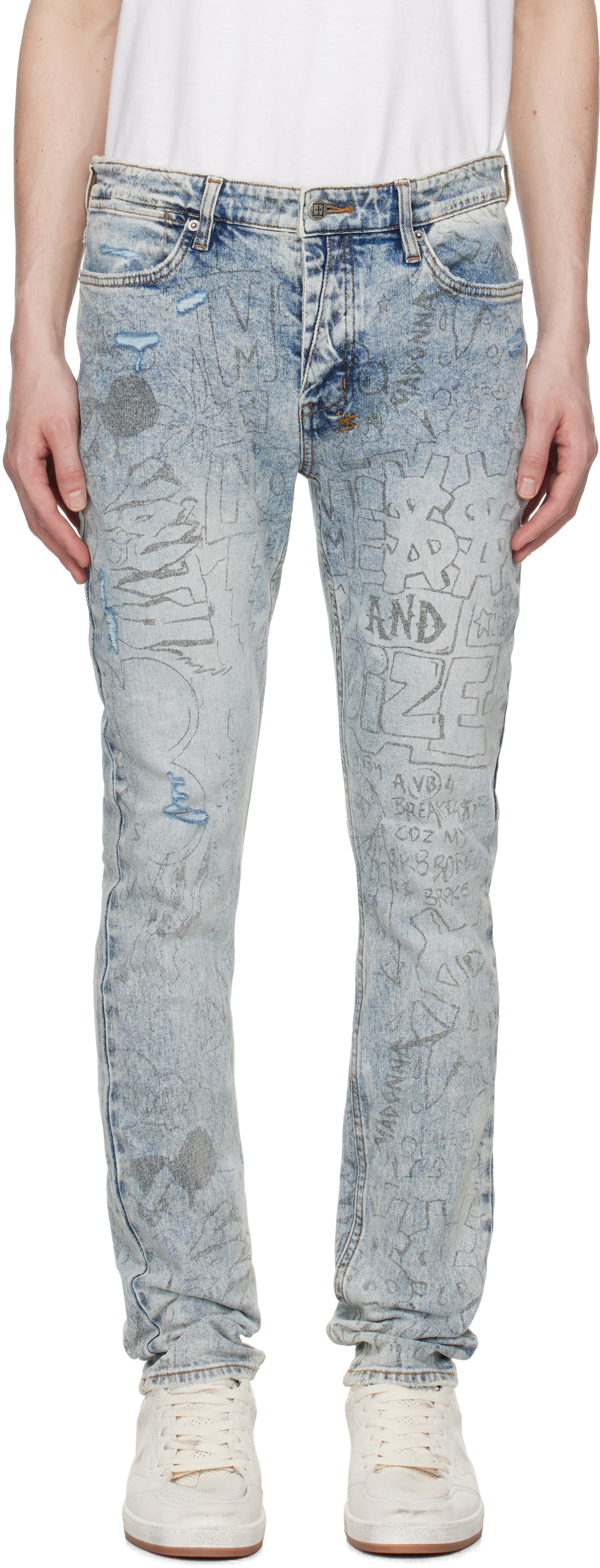 Shop Ksubi Blue Van Winkle Jeans In Denim
