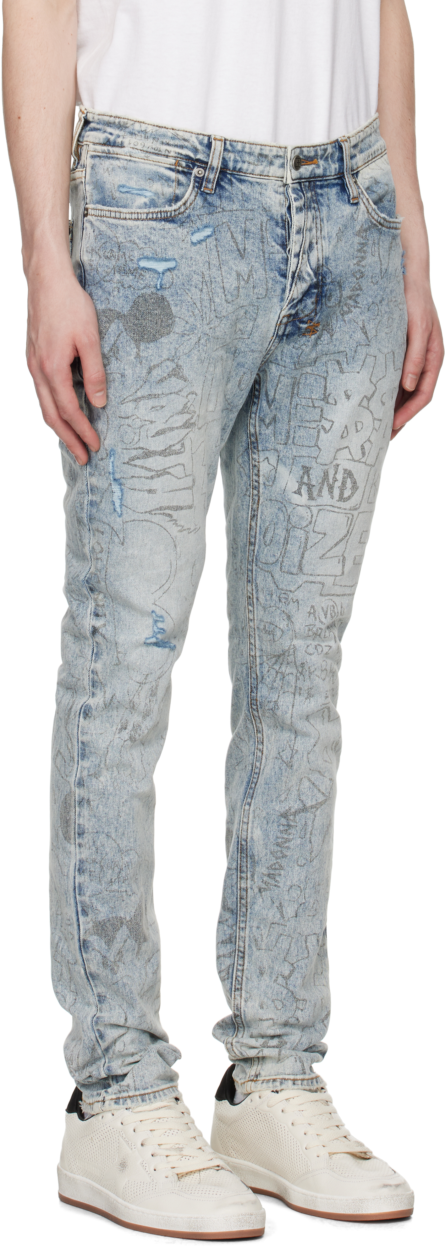 Shop Ksubi Blue Van Winkle Jeans In Denim