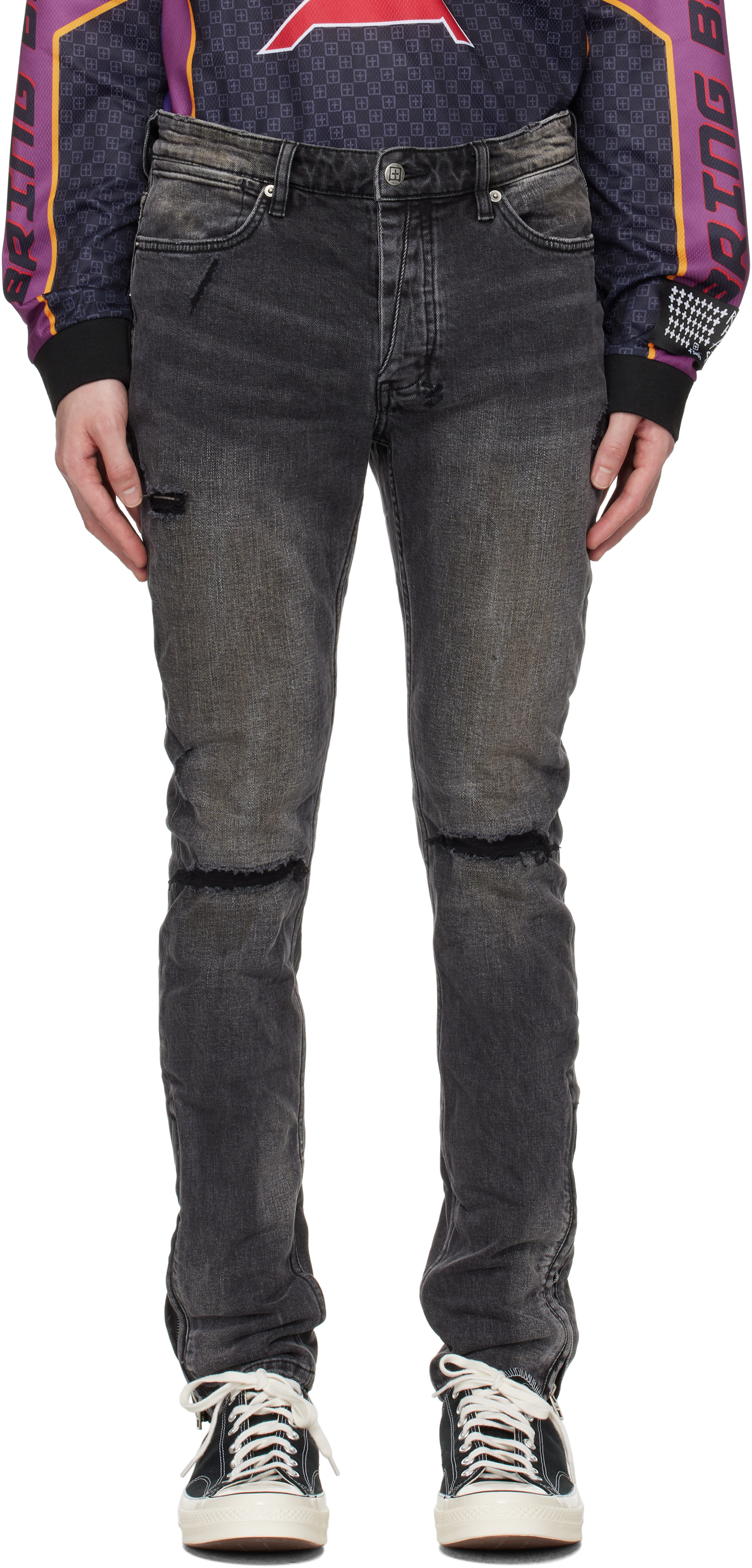 Shop Ksubi Black Van Winkle Jeans