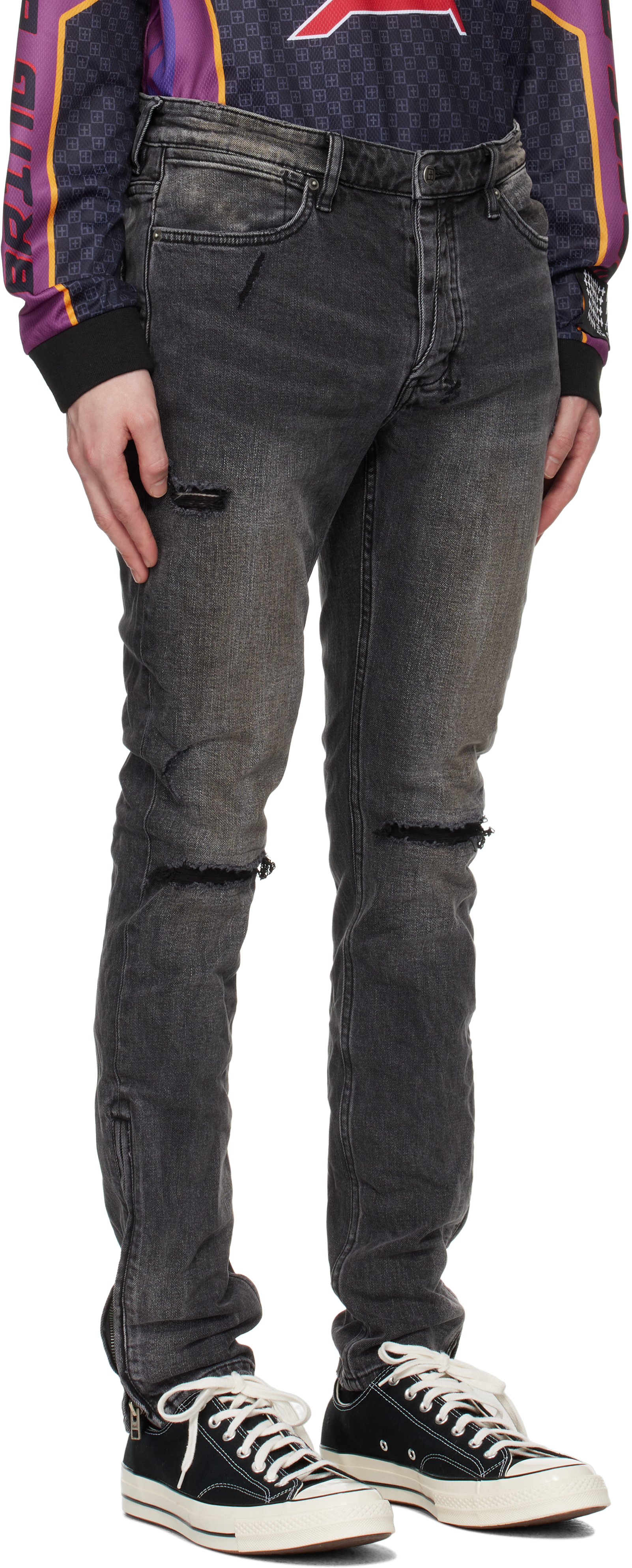 Shop Ksubi Black Van Winkle Jeans