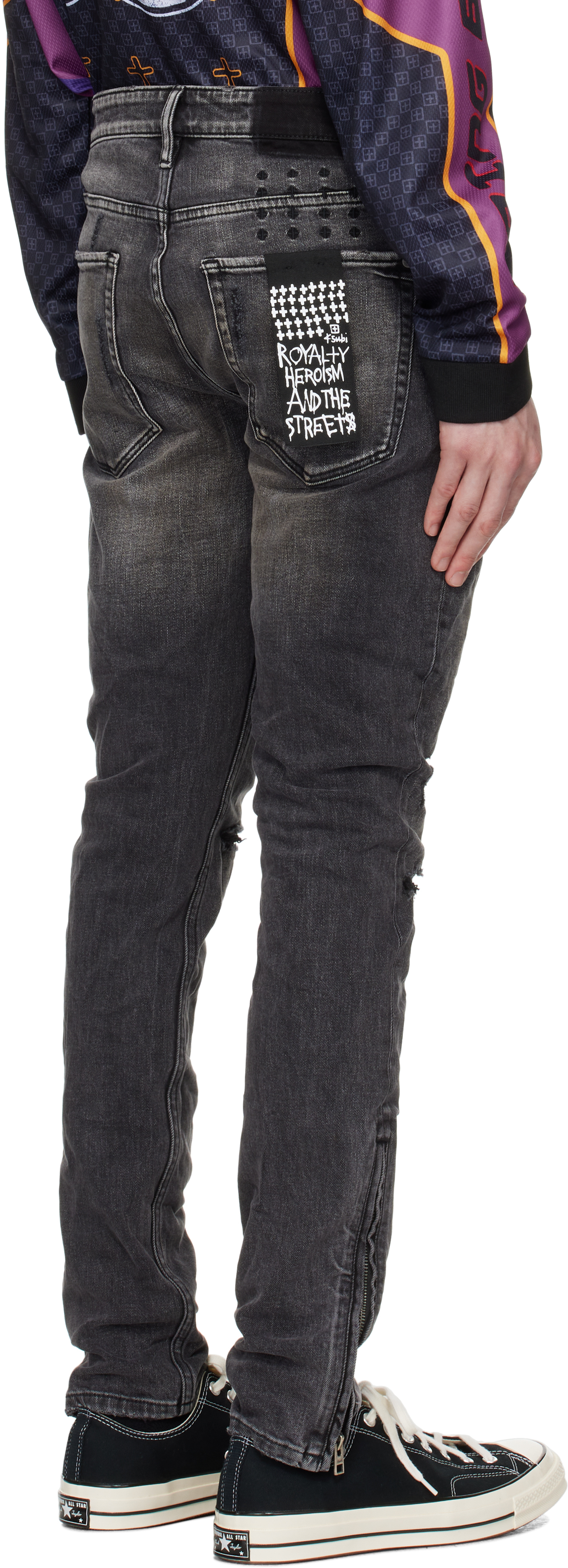 Shop Ksubi Black Van Winkle Jeans