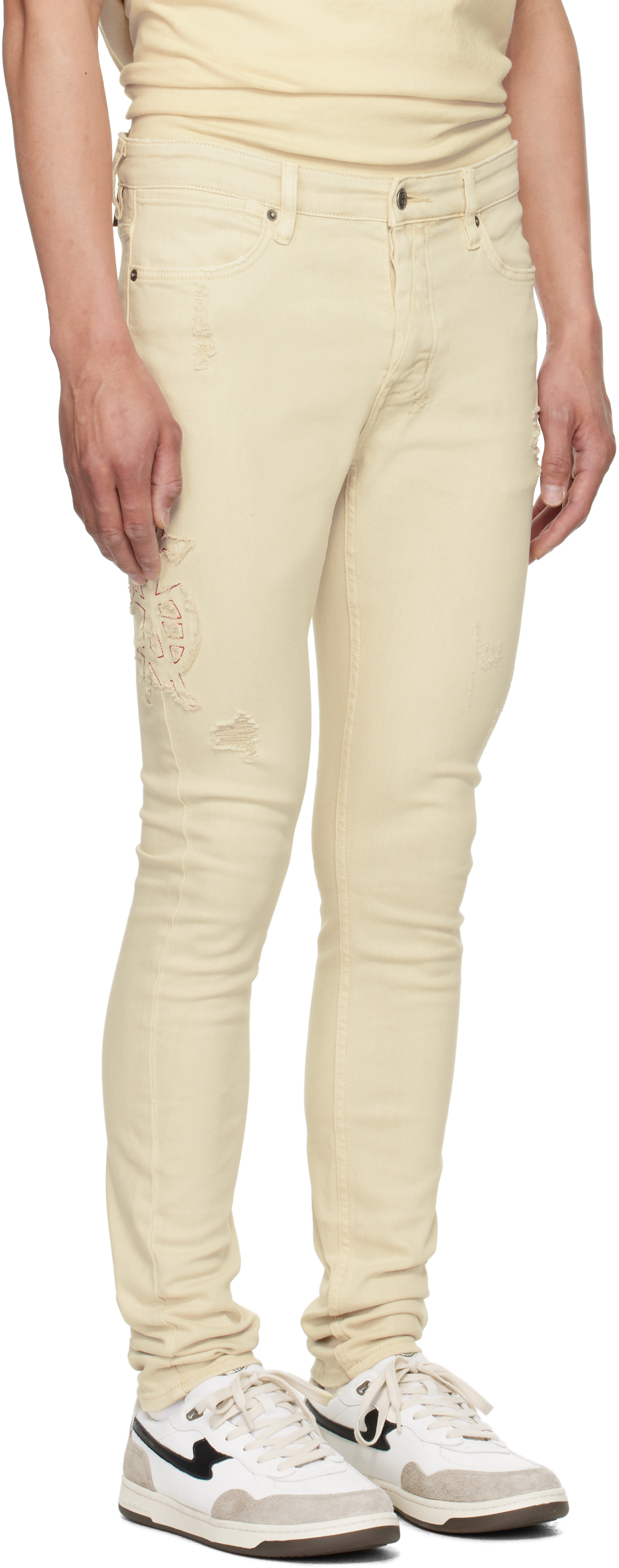 Shop Ksubi Off-white Van Winkle Playoff Jeans In Natural