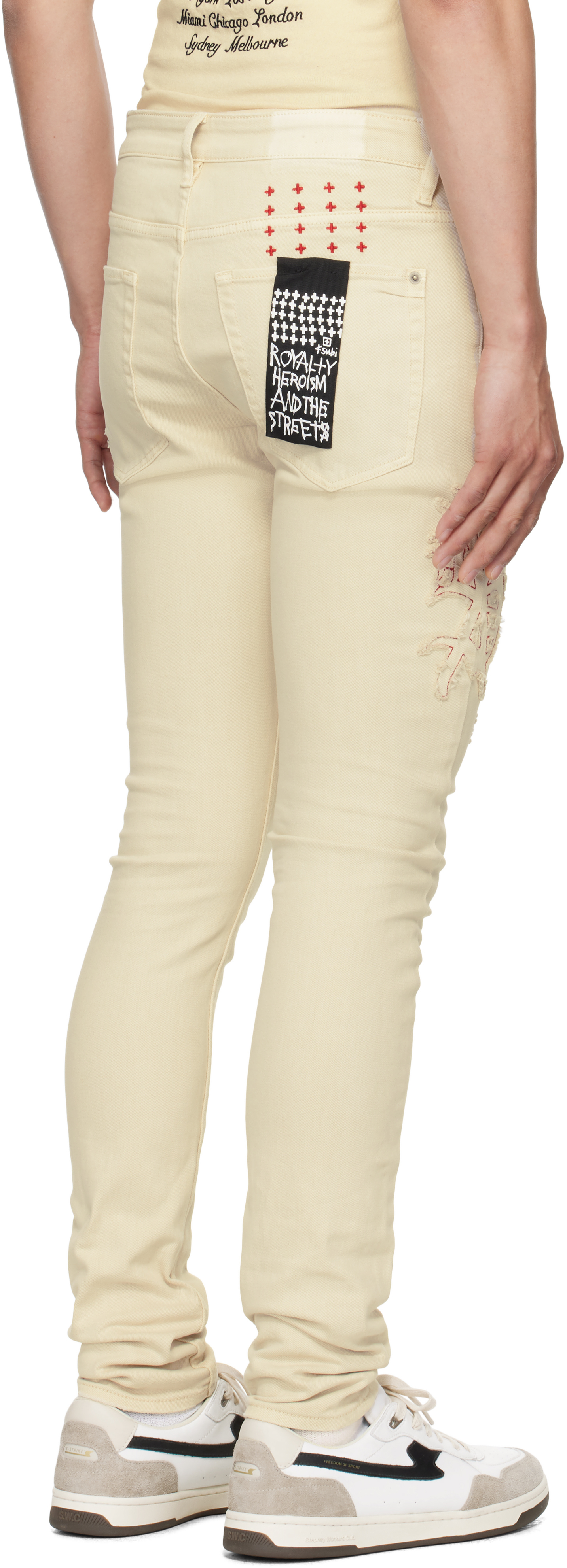 Shop Ksubi Off-white Van Winkle Playoff Jeans In Natural