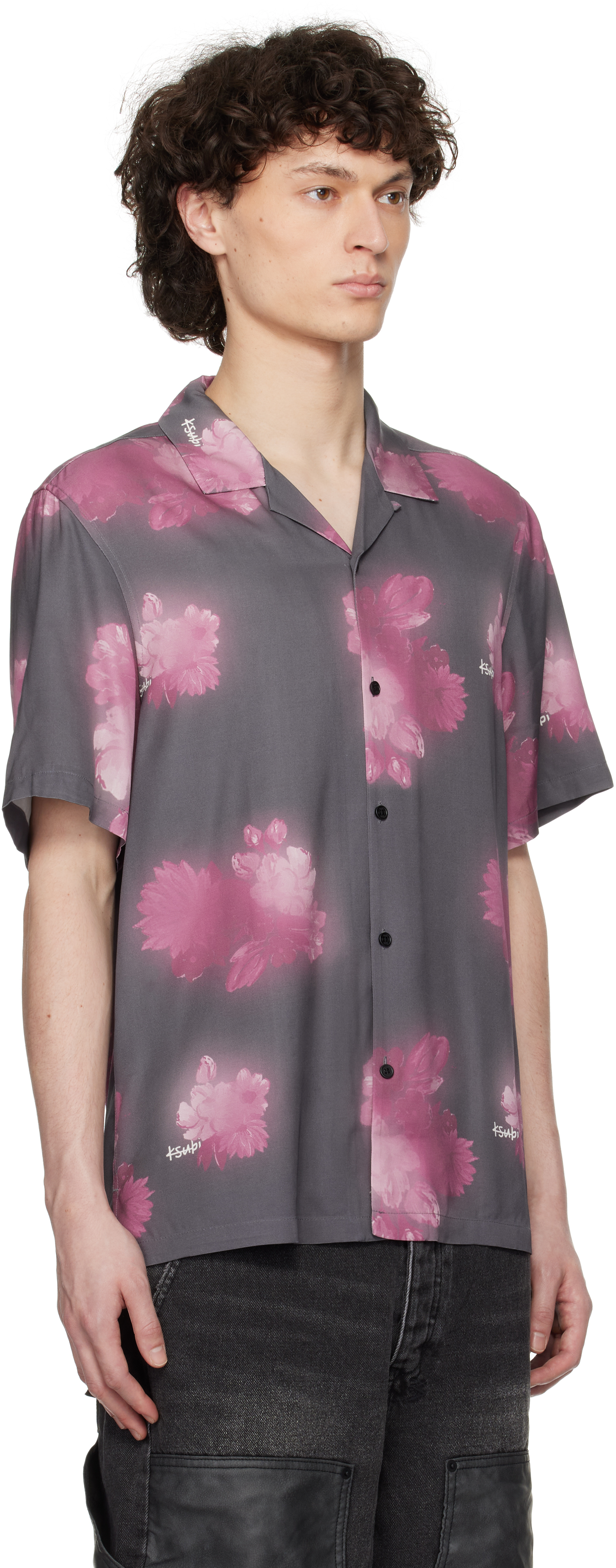 Shop Ksubi Gray & Pink Cursed Resort S/s Shirt In Black