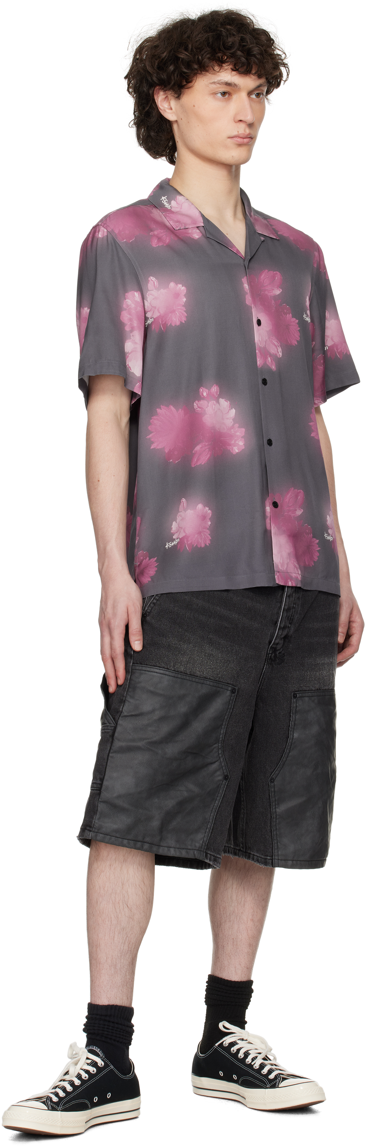 KSUBI GRAY & PINK CURSED RESORT S/S SHIRT 