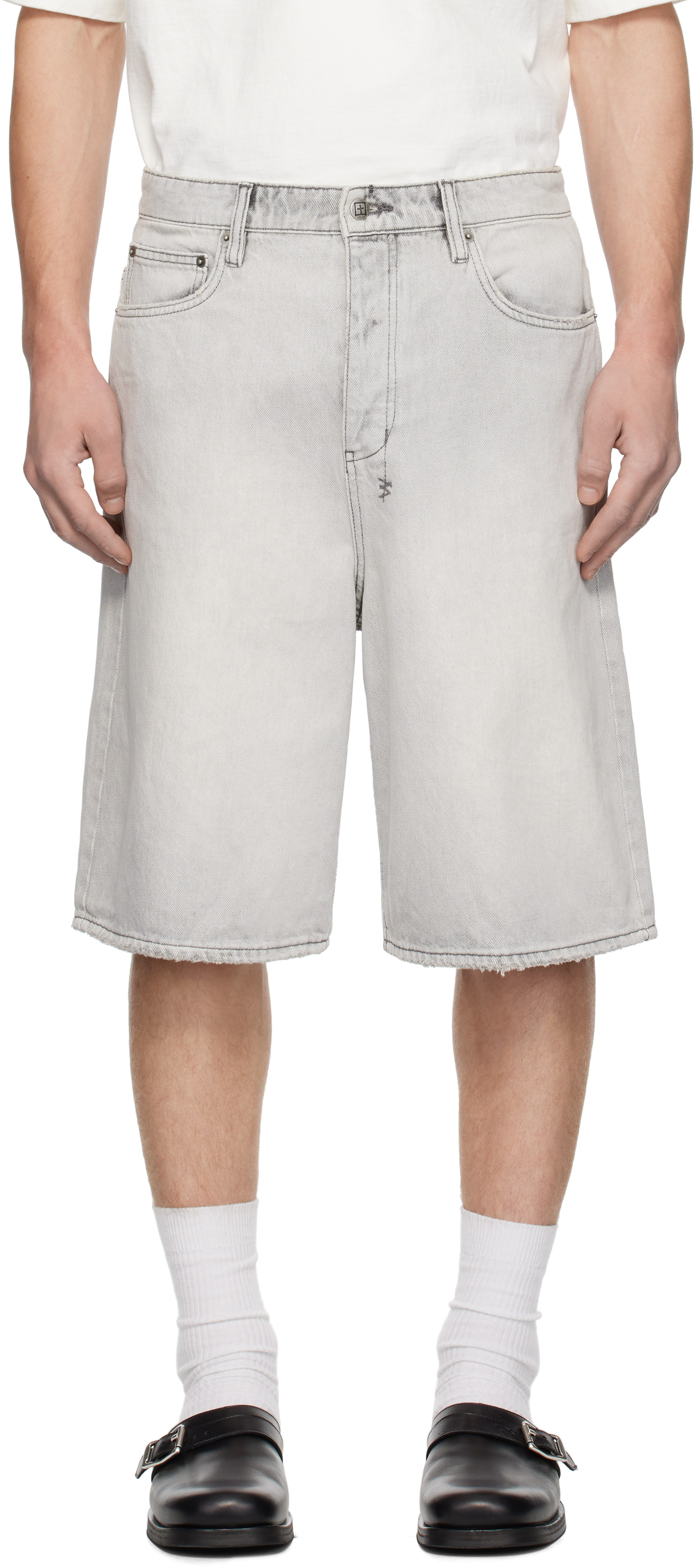 White MAXX Snow Denim Shorts