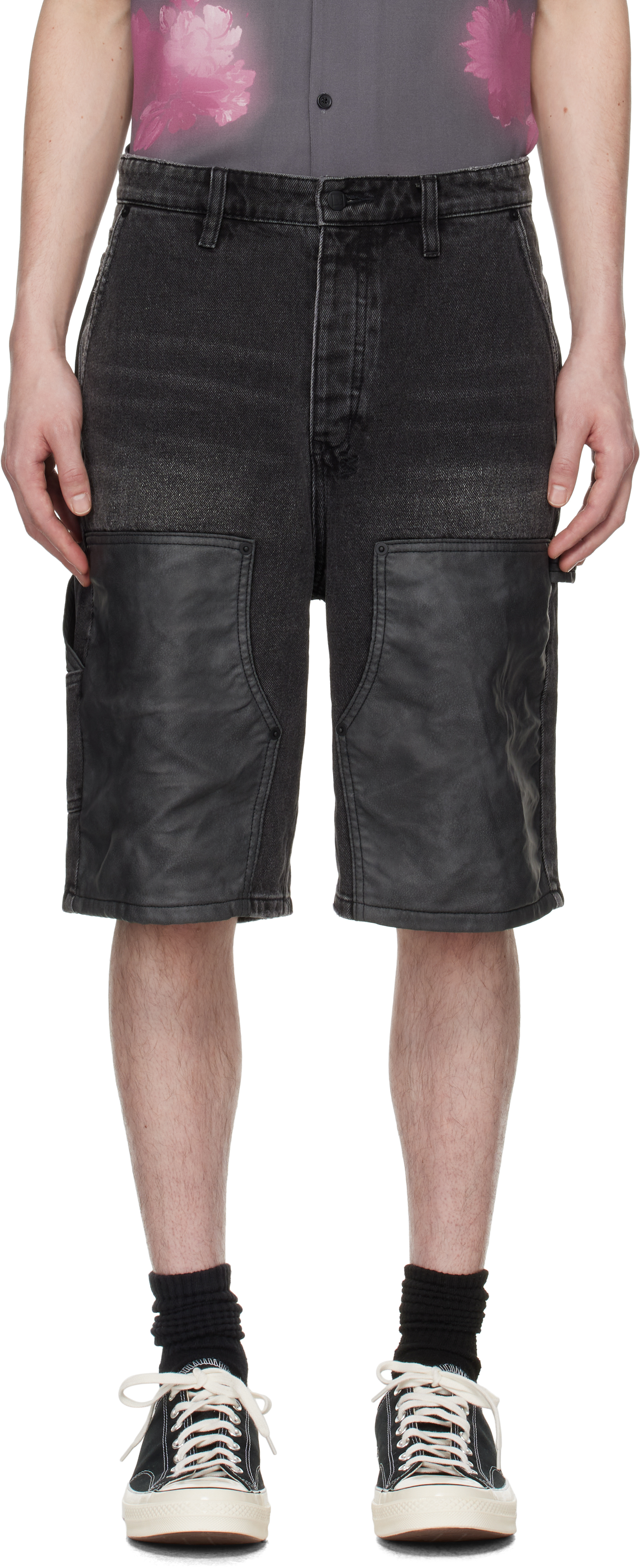 Ksubi Maxx Operator Torqued Denim Shorts In Black
