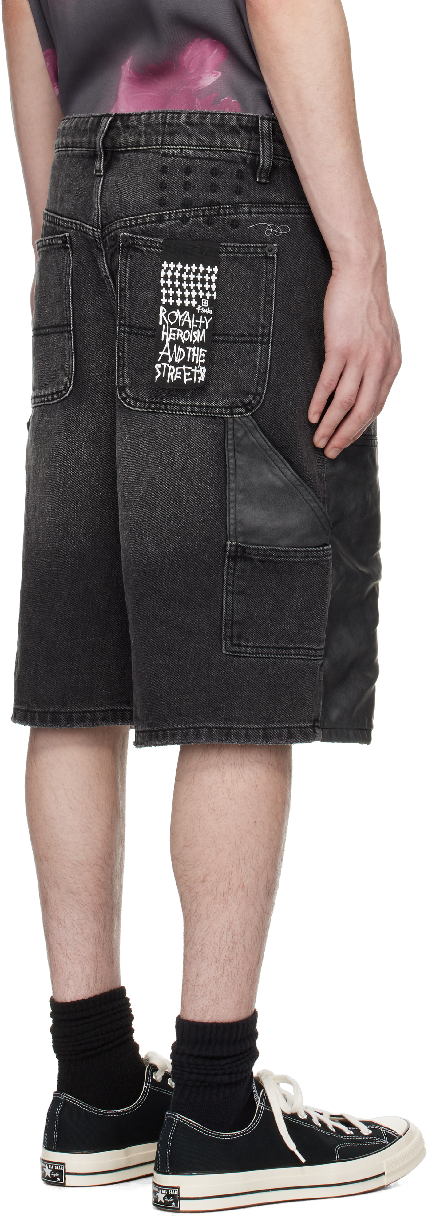 Ksubi Maxx Operator Torqued Denim Shorts In Black