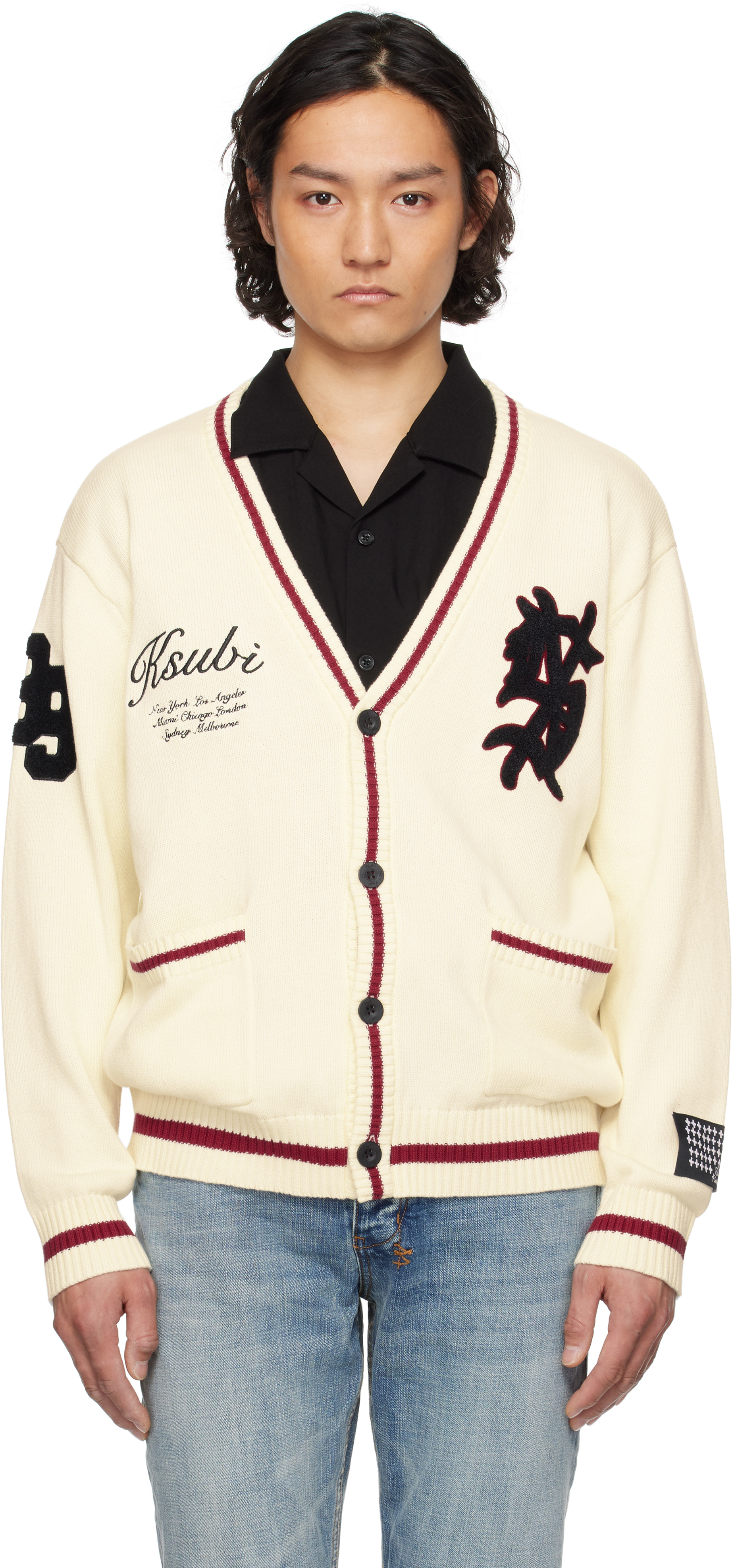 KSUBI OFF-WHITE PLAYOFF CARDIGAN