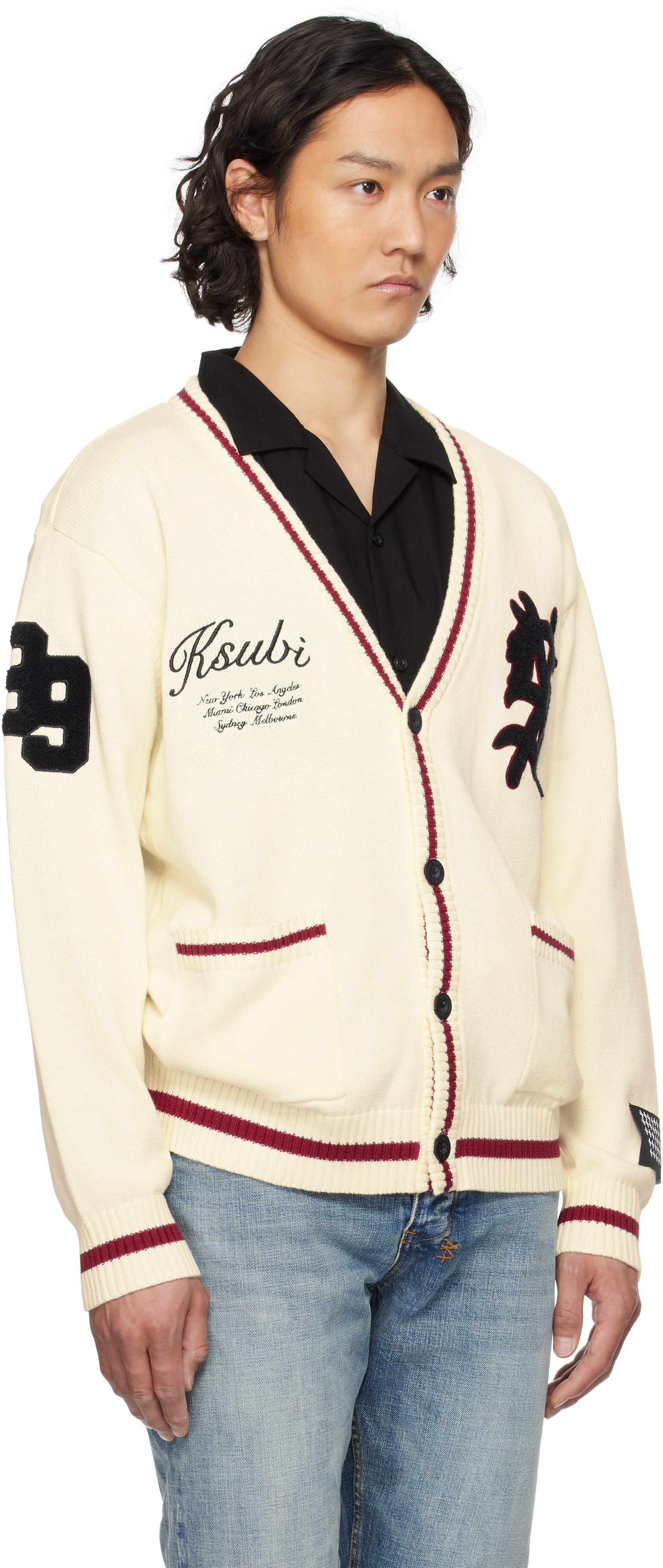 KSUBI OFF-WHITE PLAYOFF CARDIGAN