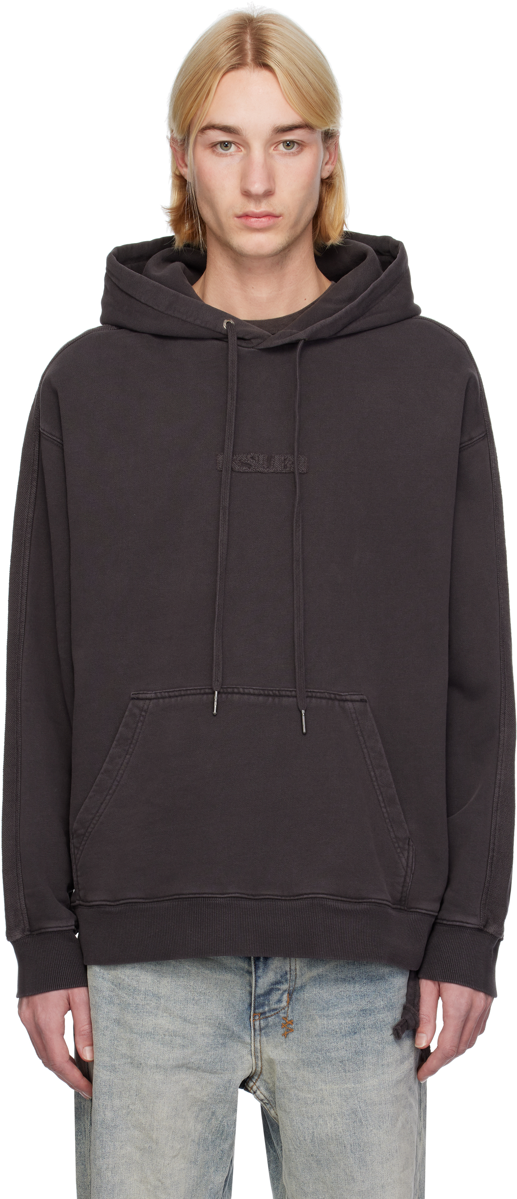 Shop Ksubi Black Inverted Biggie Hoodie