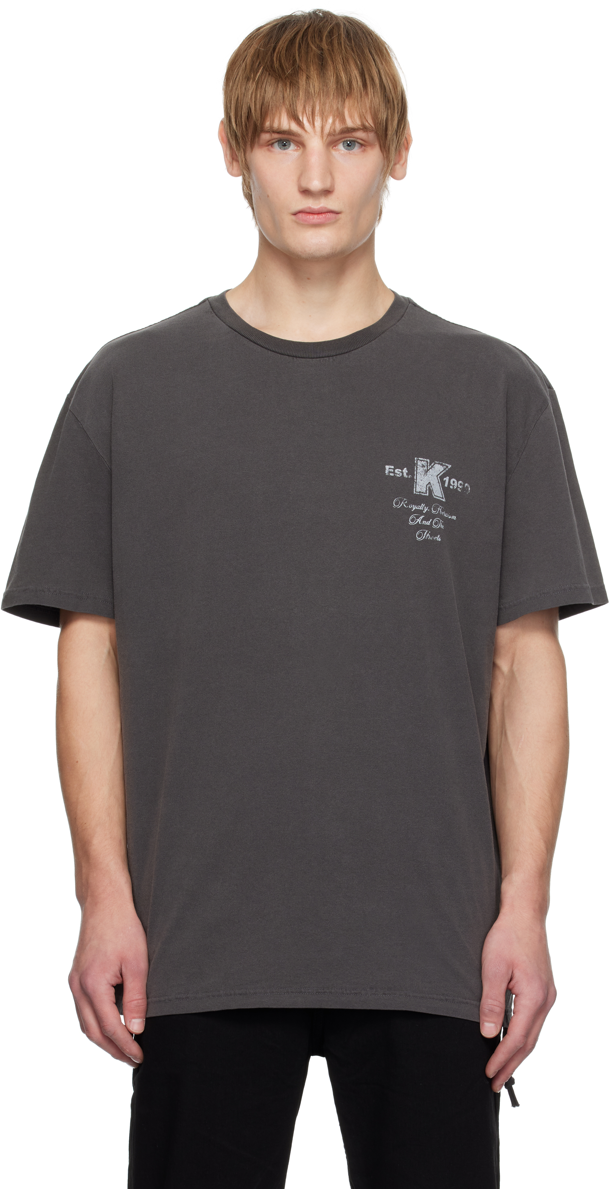 Shop Ksubi Black Lock Up Biggie Faded T-shirt