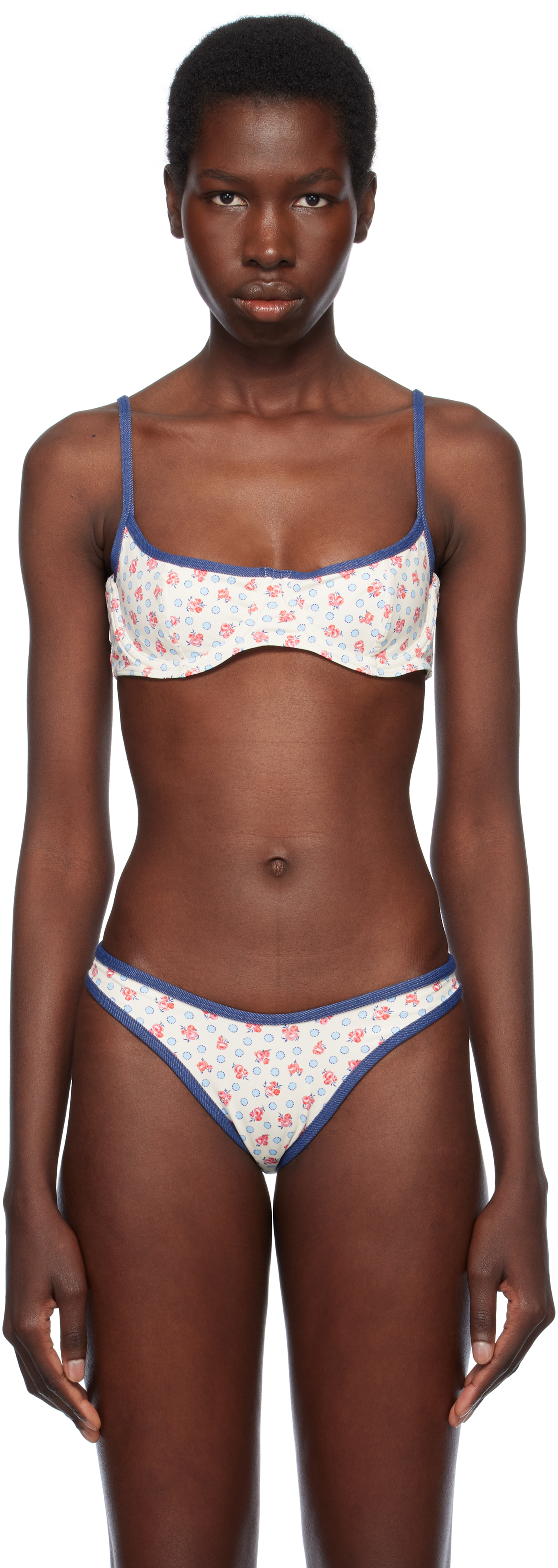 FRANKIES BIKINIS OFF-WHITE COLA UNDERWIRE BIKINI TOP