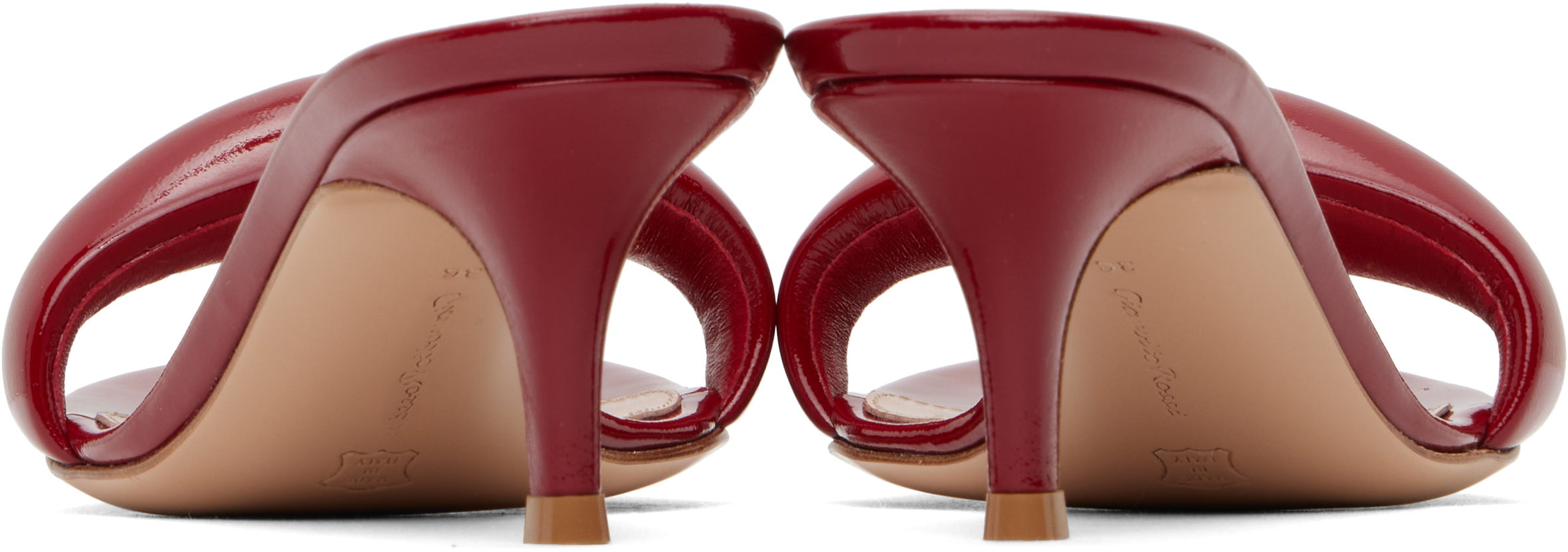 Gianvito Rossi Red Bijoux 55 Mules In Rouge