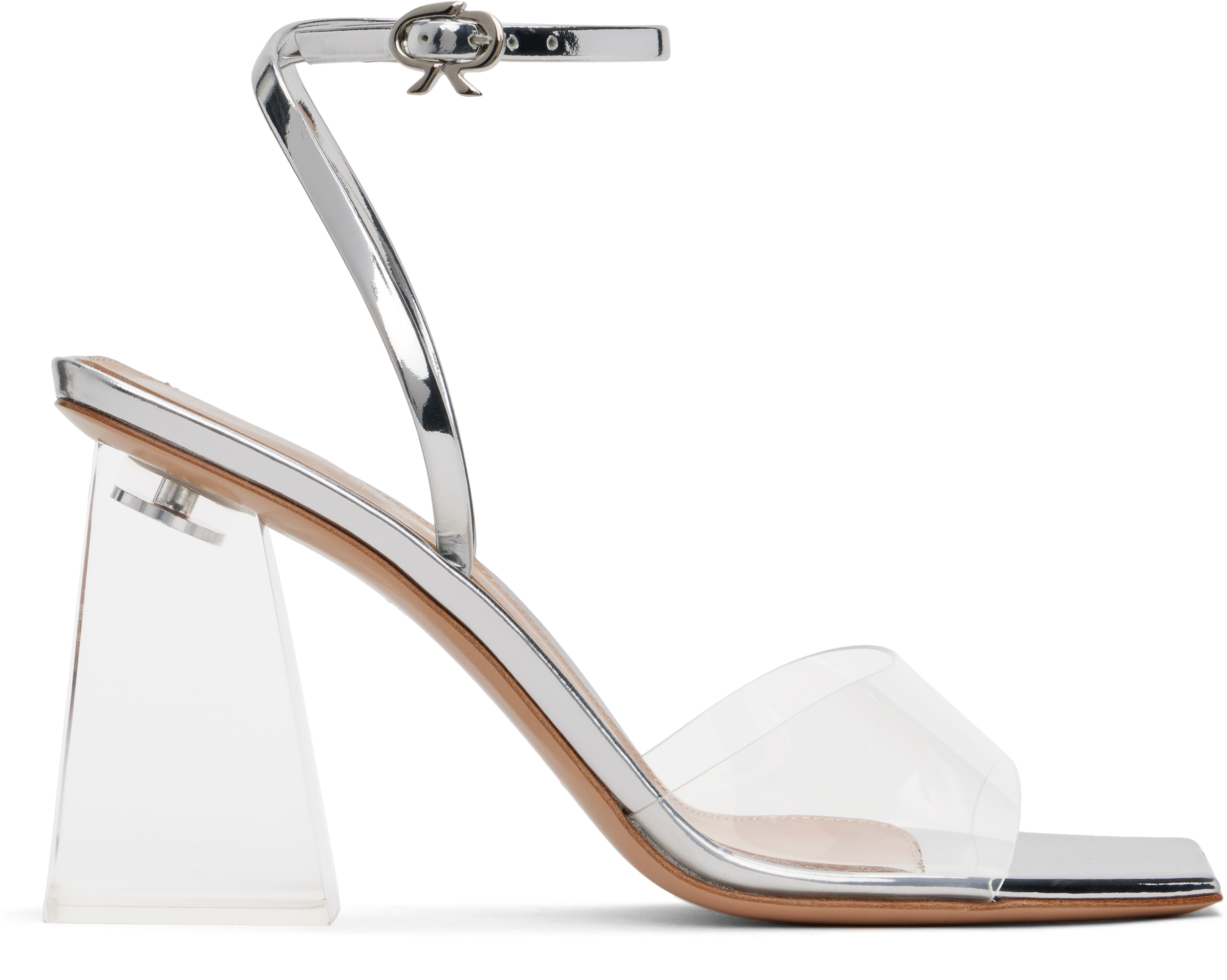 【関税込み】Gianvito Rossi シルバー Cosmic 85 サンダル Gianvito Rossi - Cosmic Transparent & Silver Sandal, 85mm