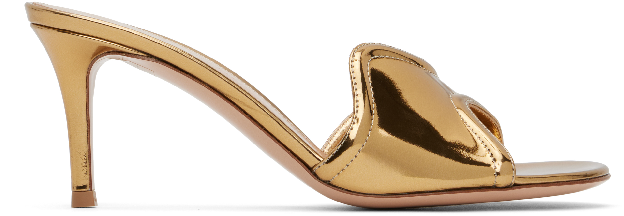 【Gianvito Rossi】ジャンヴィト・ロッシ /LUCREZIA MULE 70 Gold Lucrezia 70 Mules by Gianvito Rossi on Sale